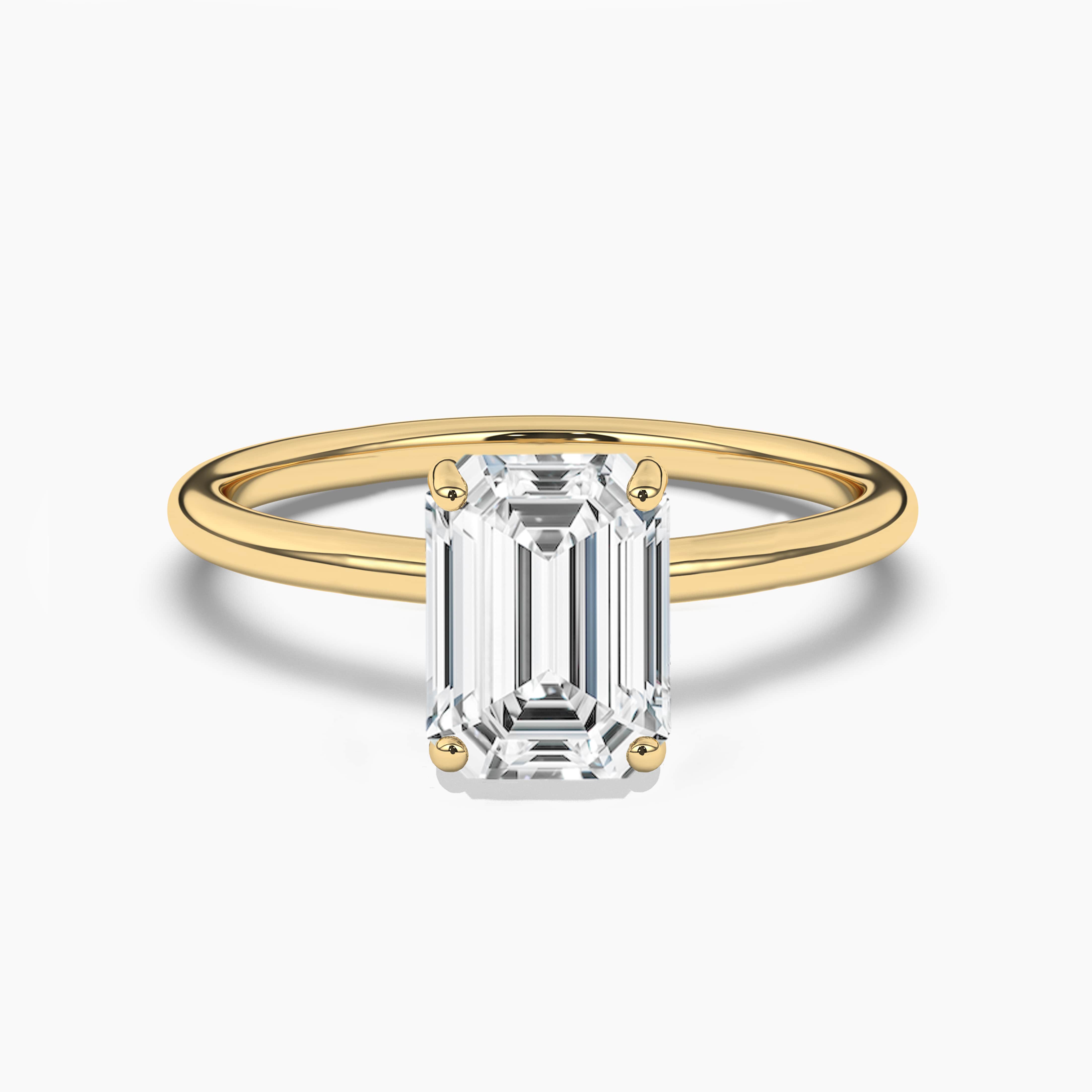 Yellow Gold Emerald Cut Engagement Ring