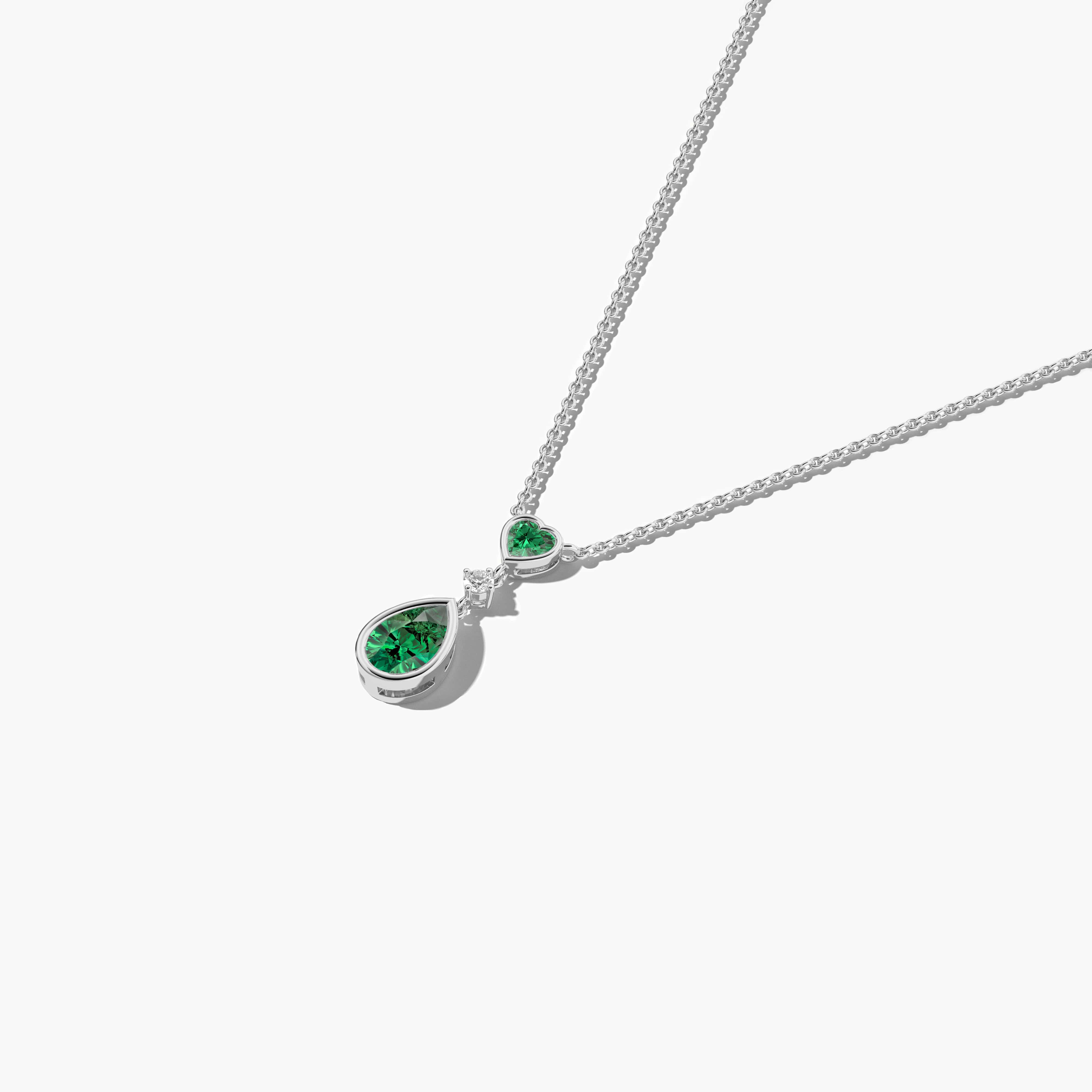 white gold emerald necklace