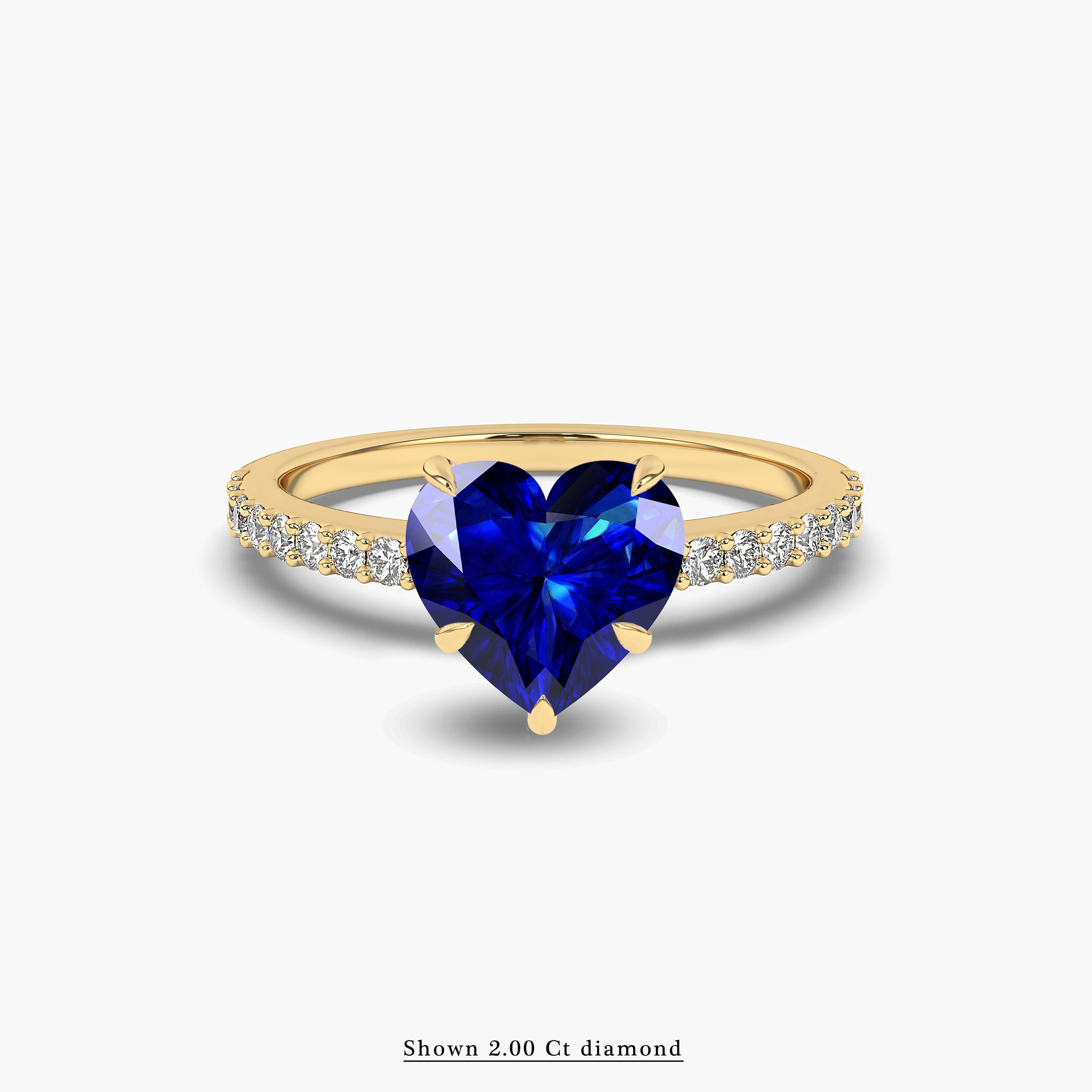 blue sapphire and diamond side stones ring 