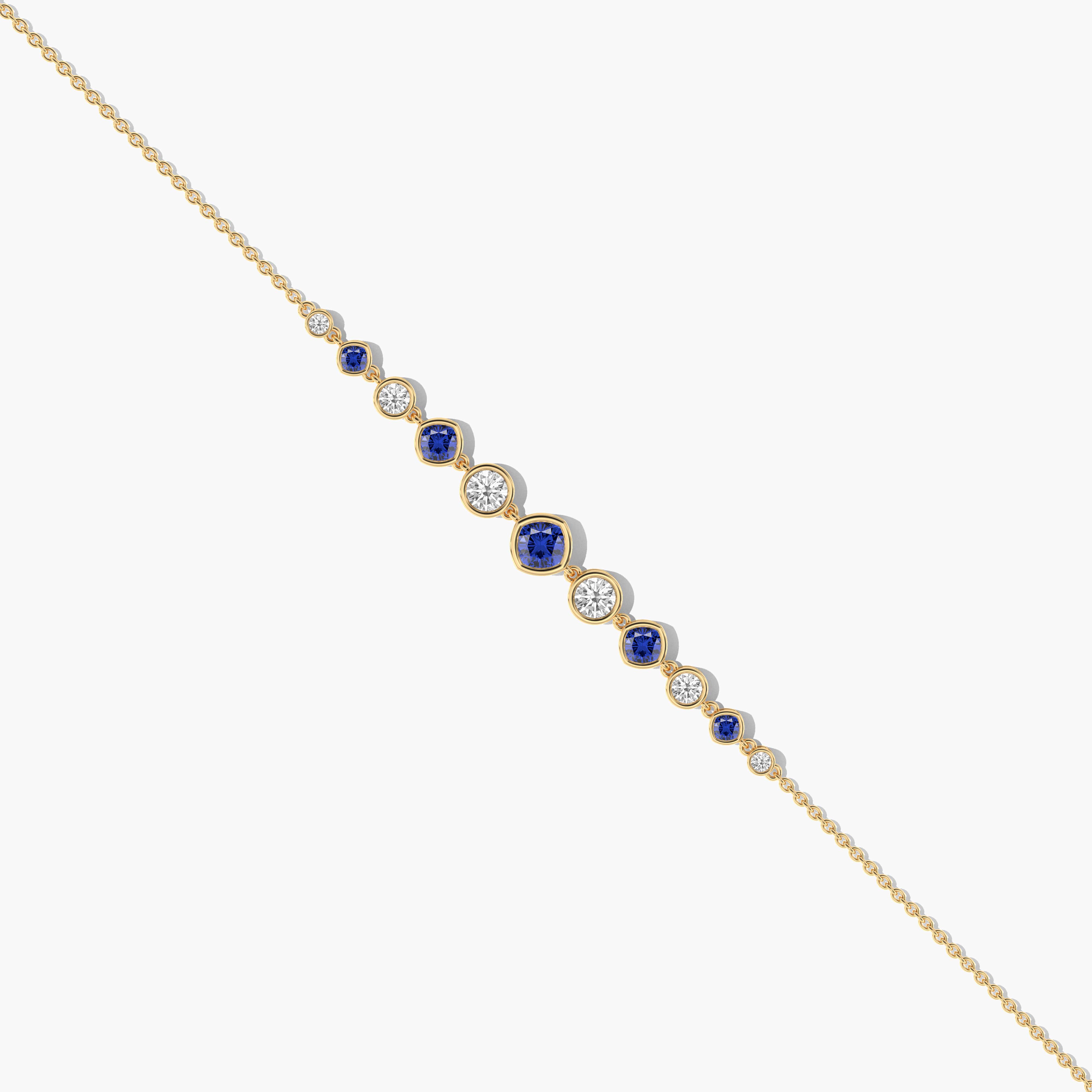 gold blue sapphire bracelet