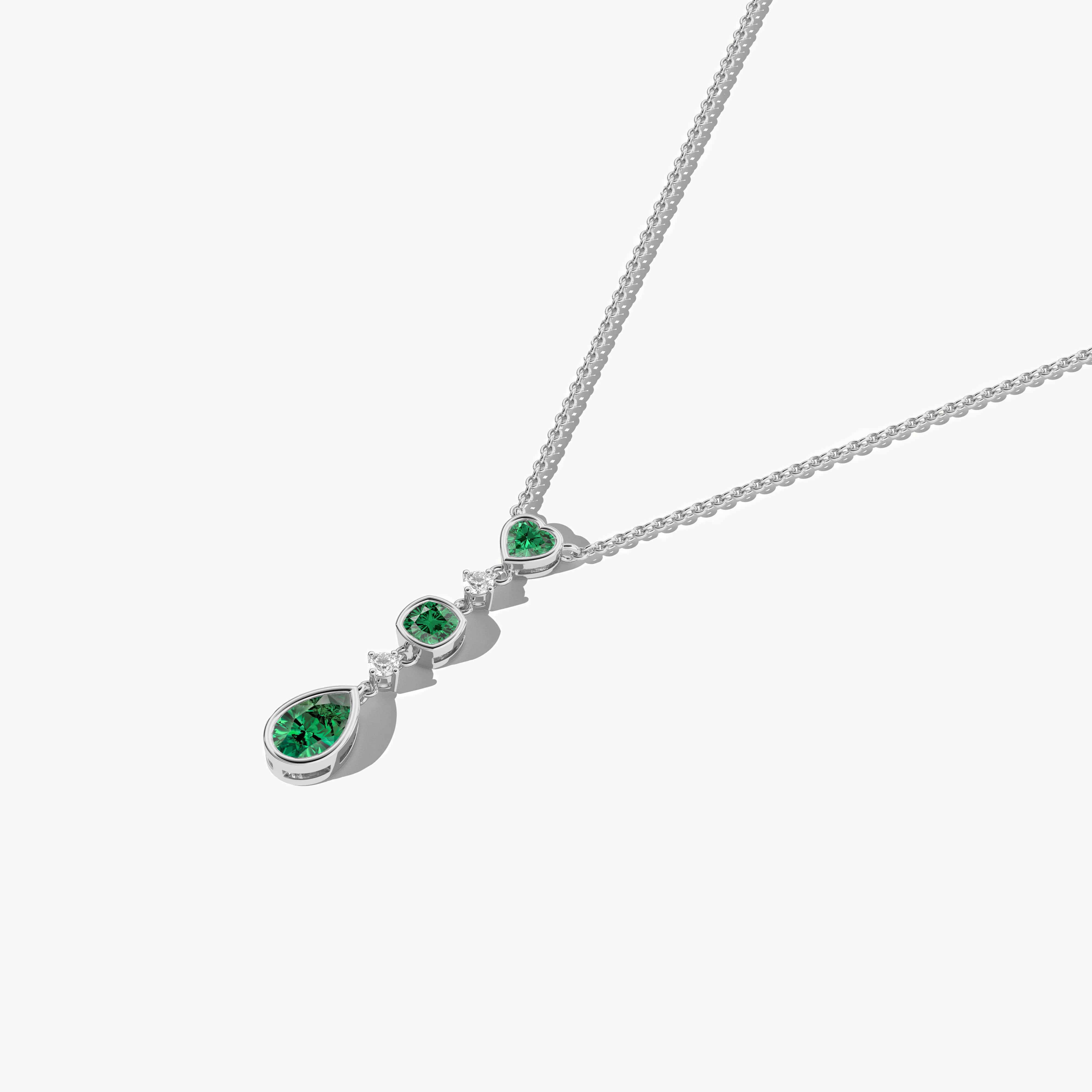 emerald necklace white gold