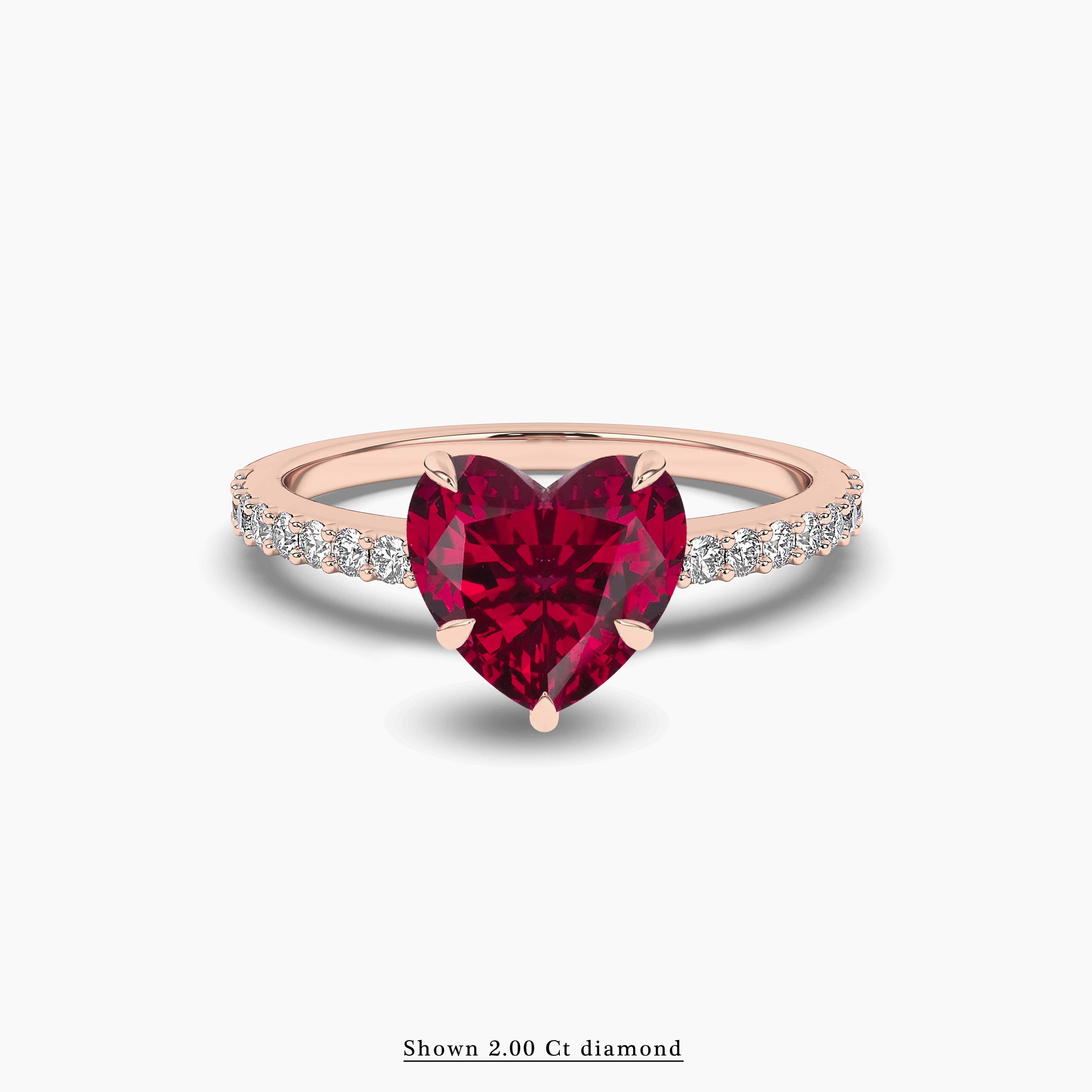 ruby and pave diamond engagement ring 