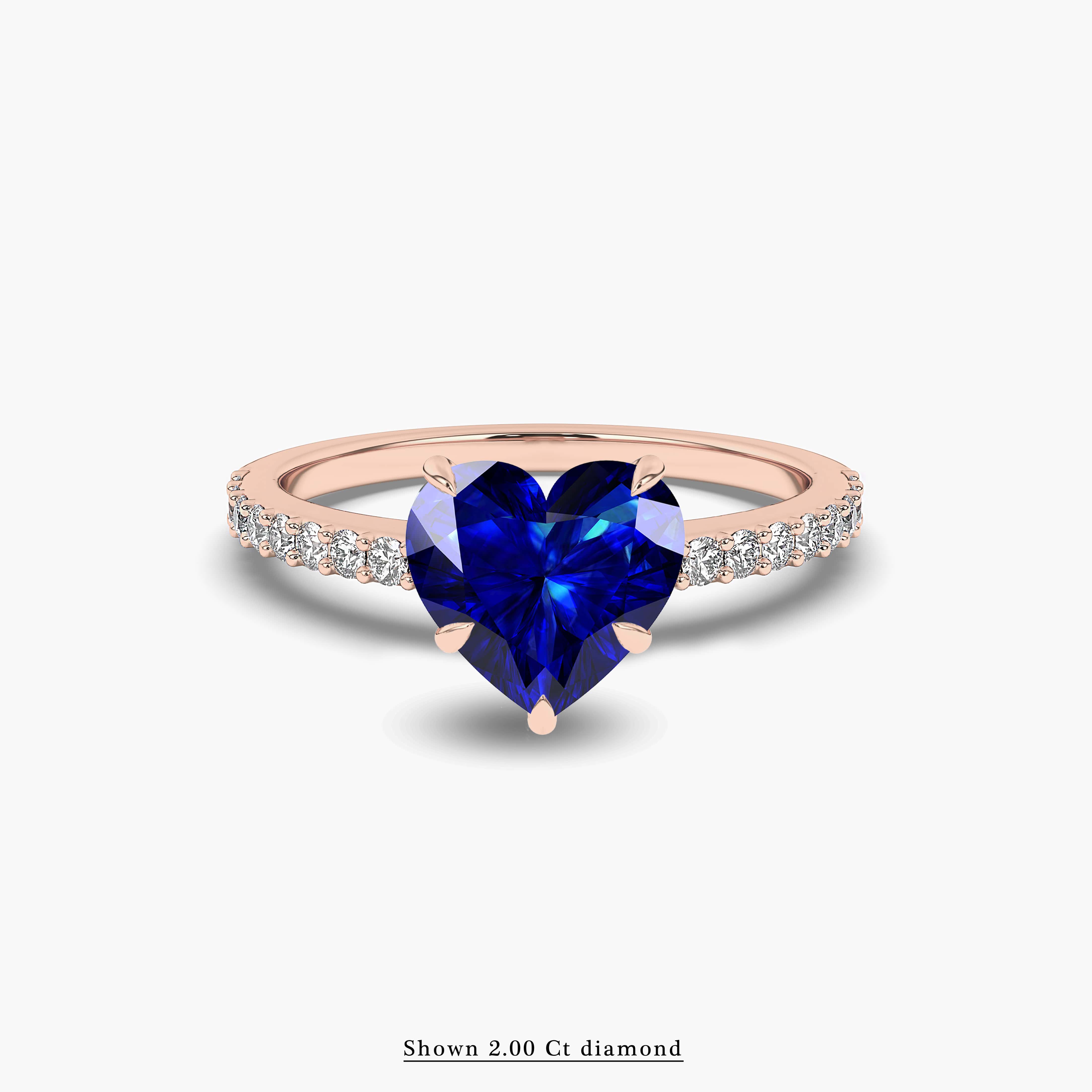 blue sapphire and diamond pave band  ring 