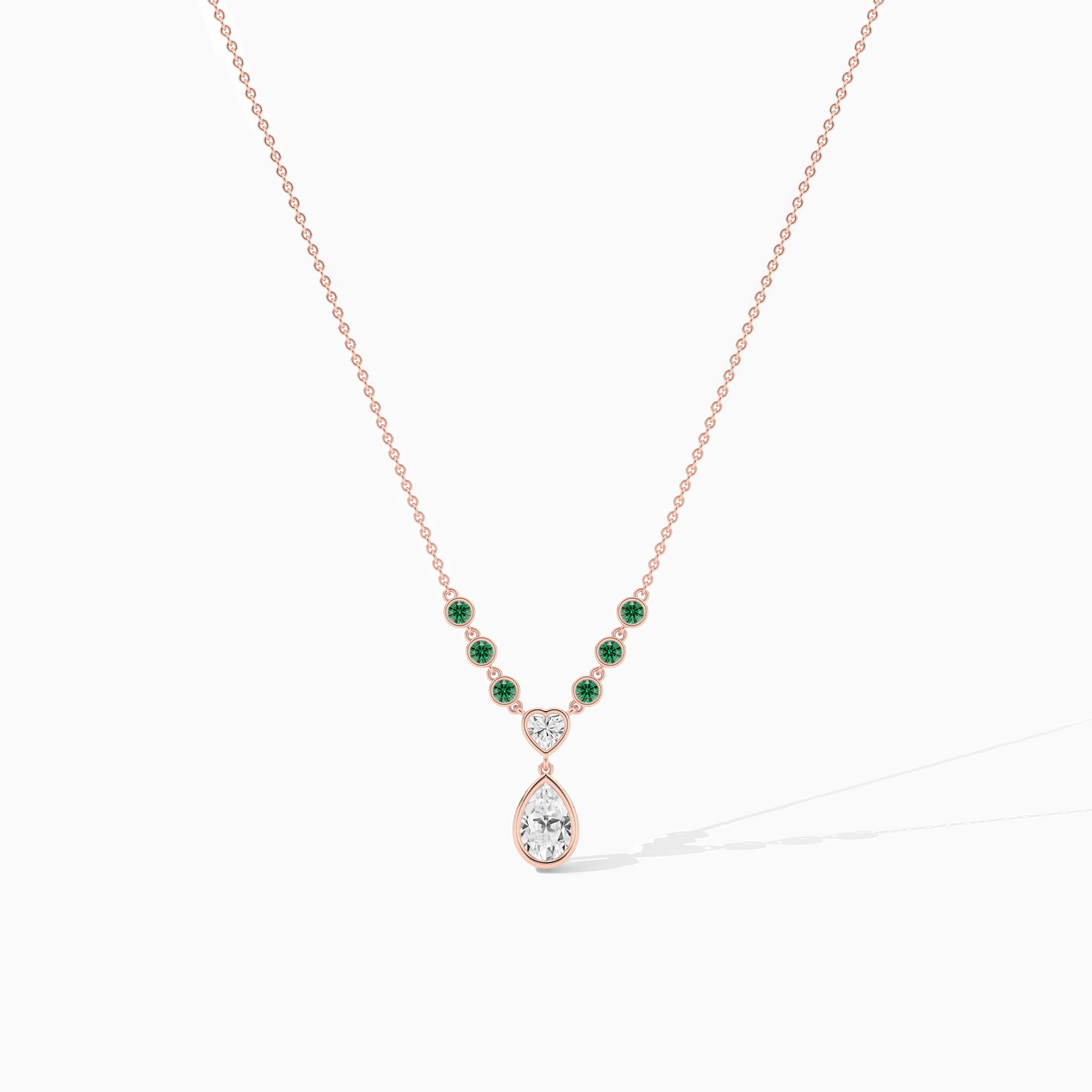 emerald diamond station necklace 