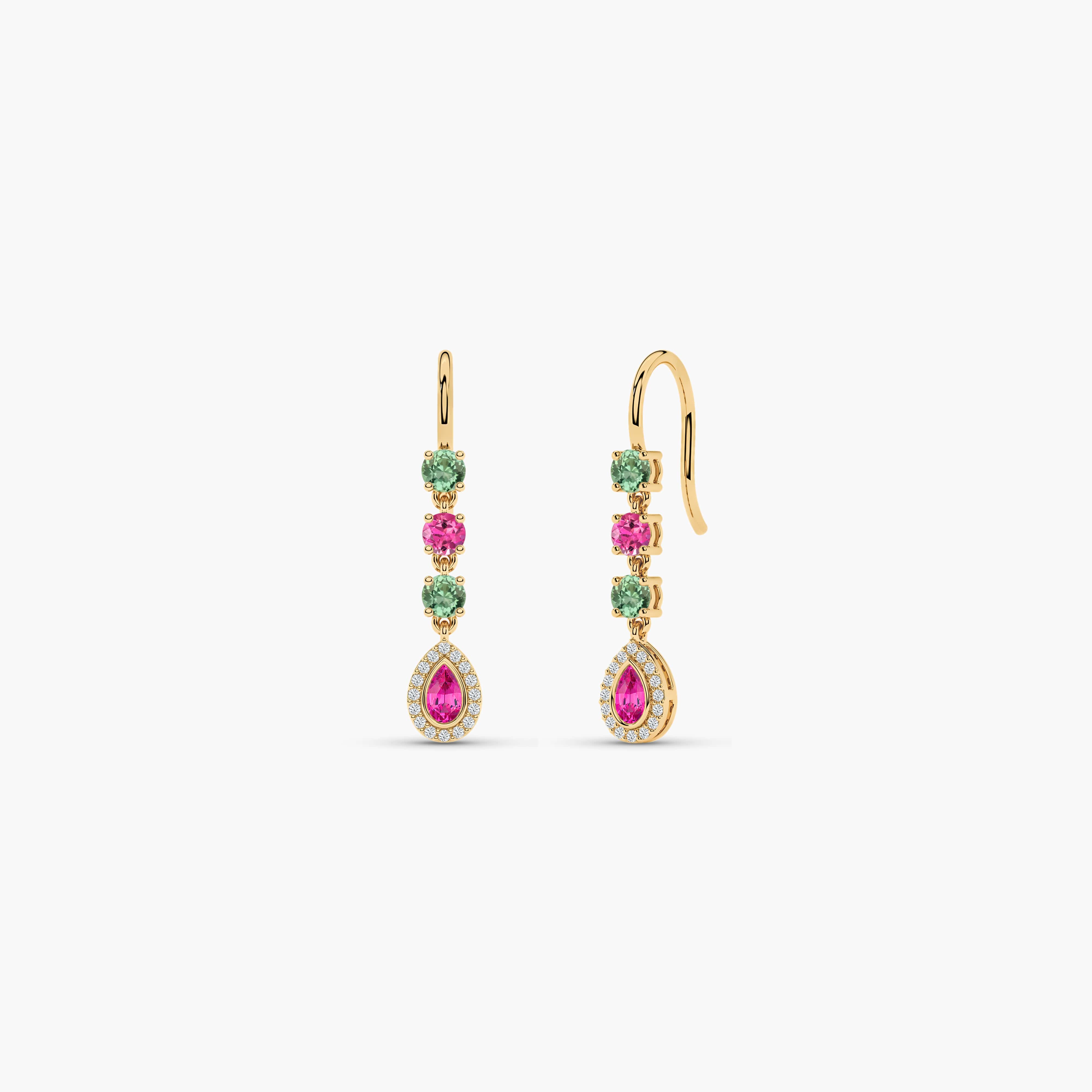 pink sapphire stud earrings