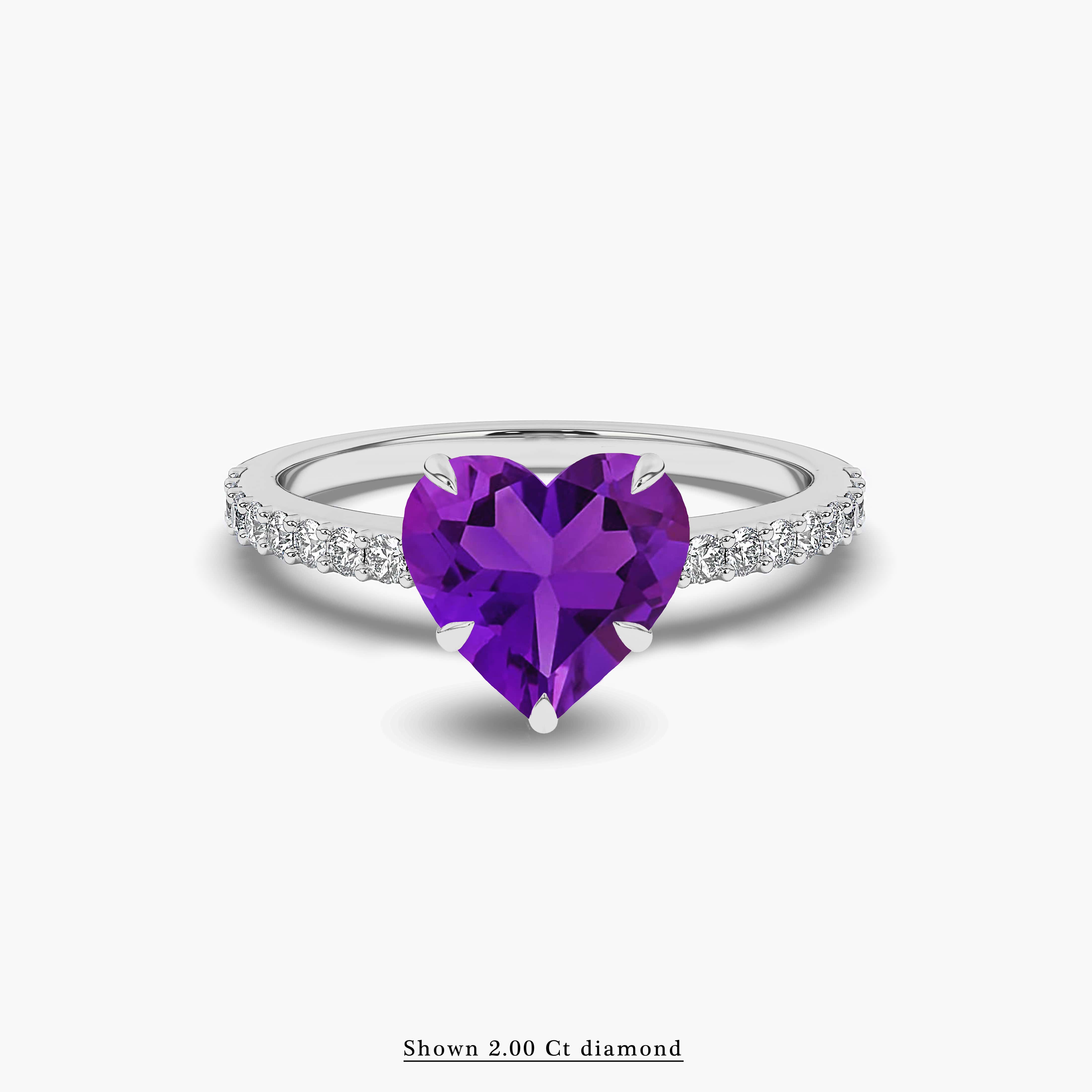 women's amethyst and diamond wedding ring