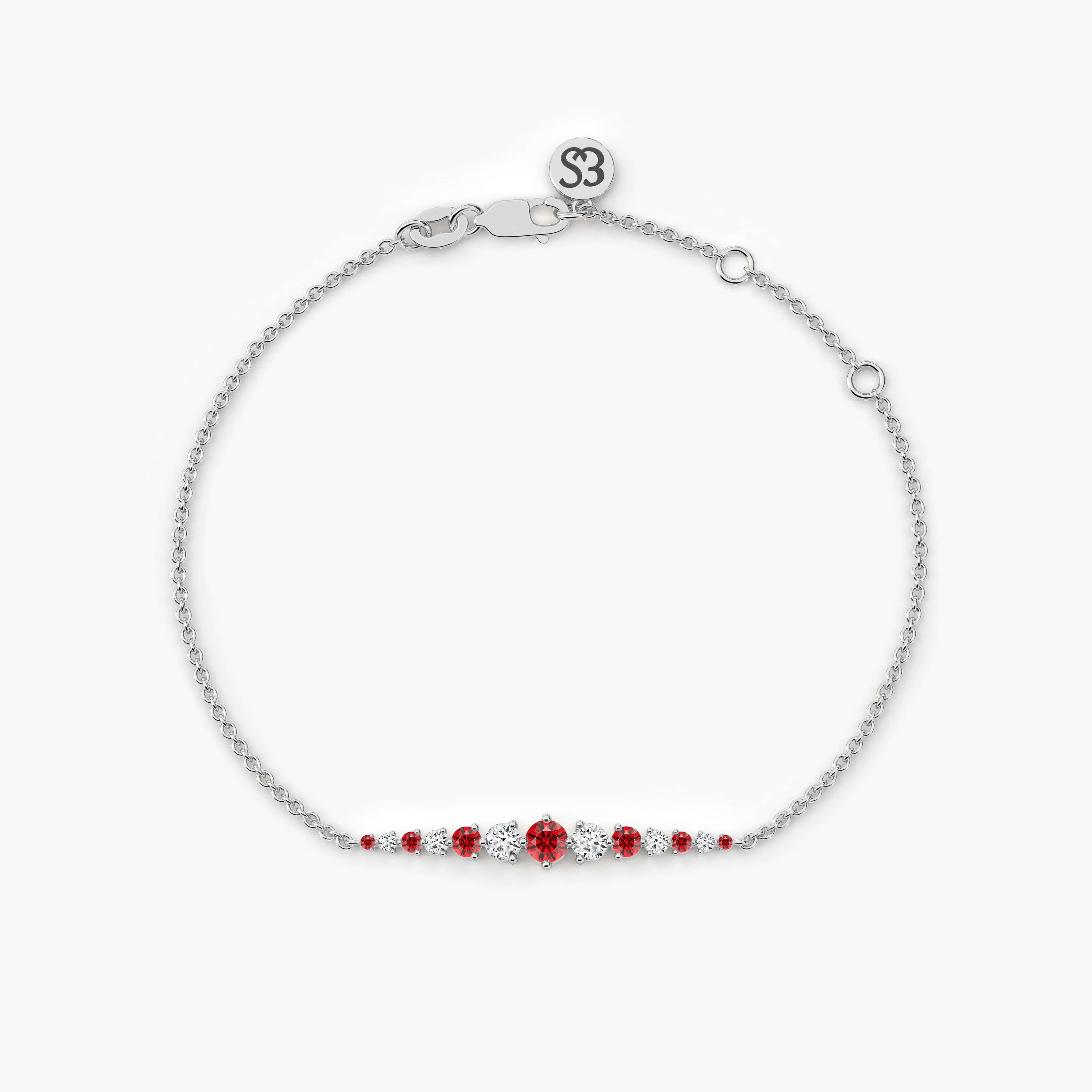 white gold and ruby bracelet