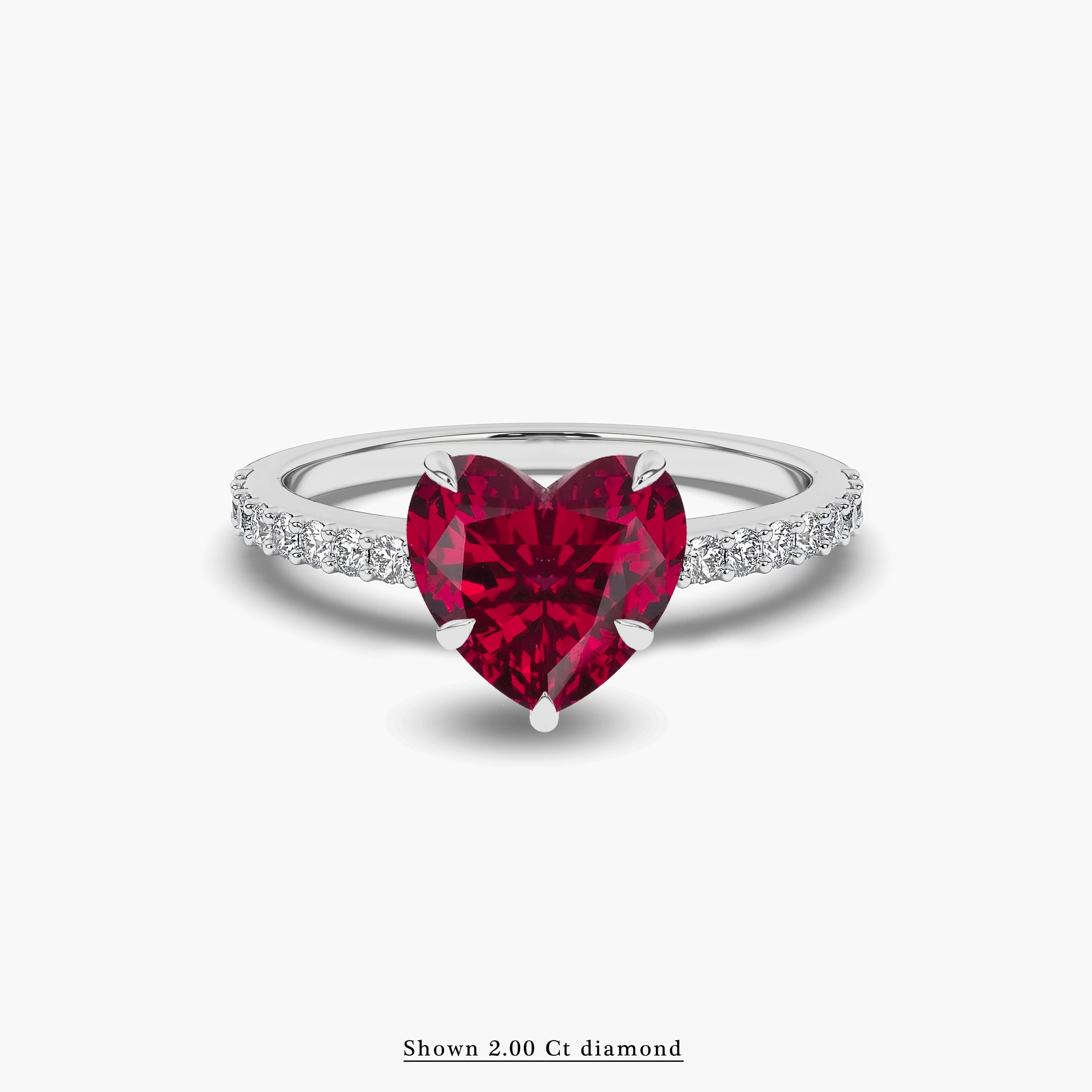 white gold ruby diamond egagement ring