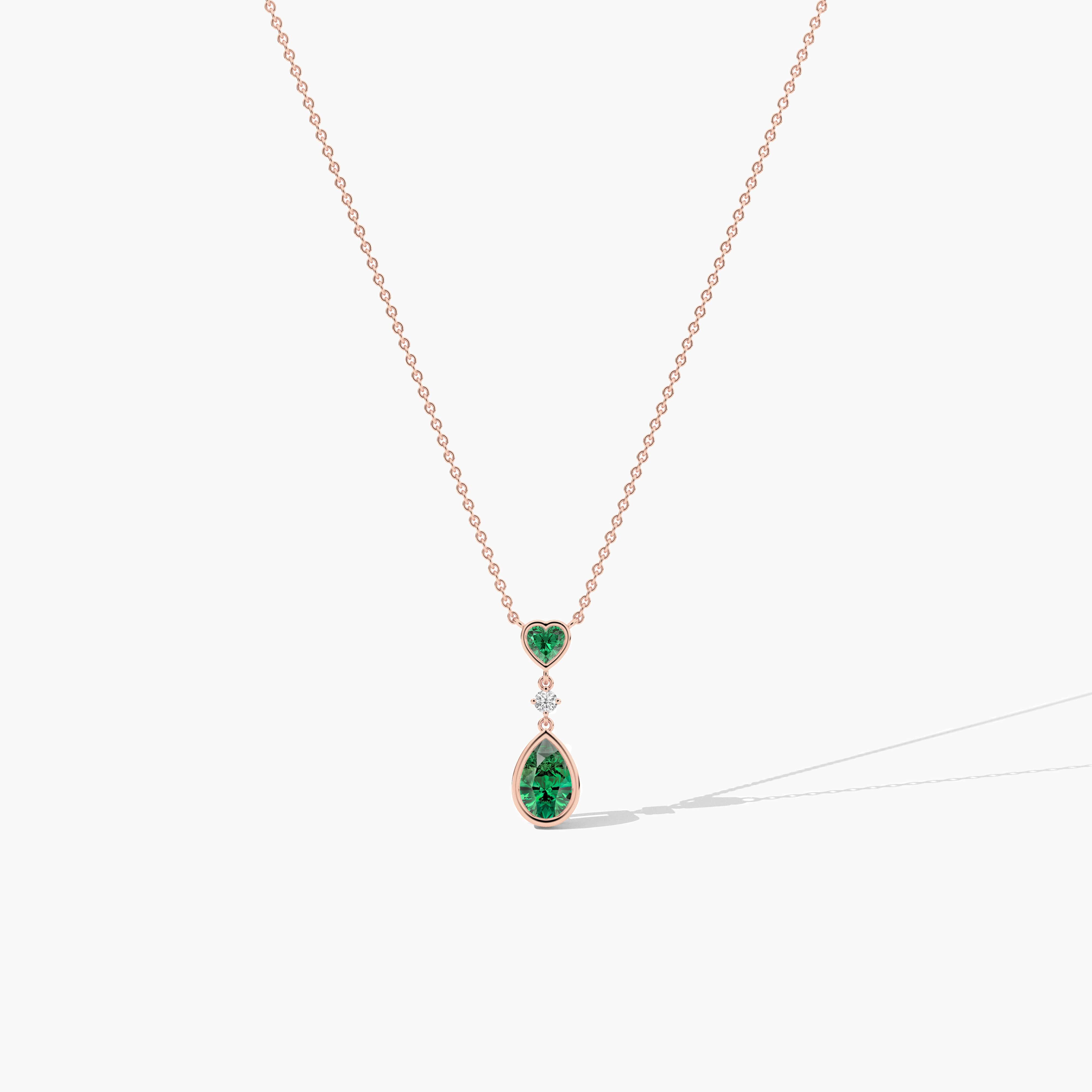 gemstone necklace in rose gold 