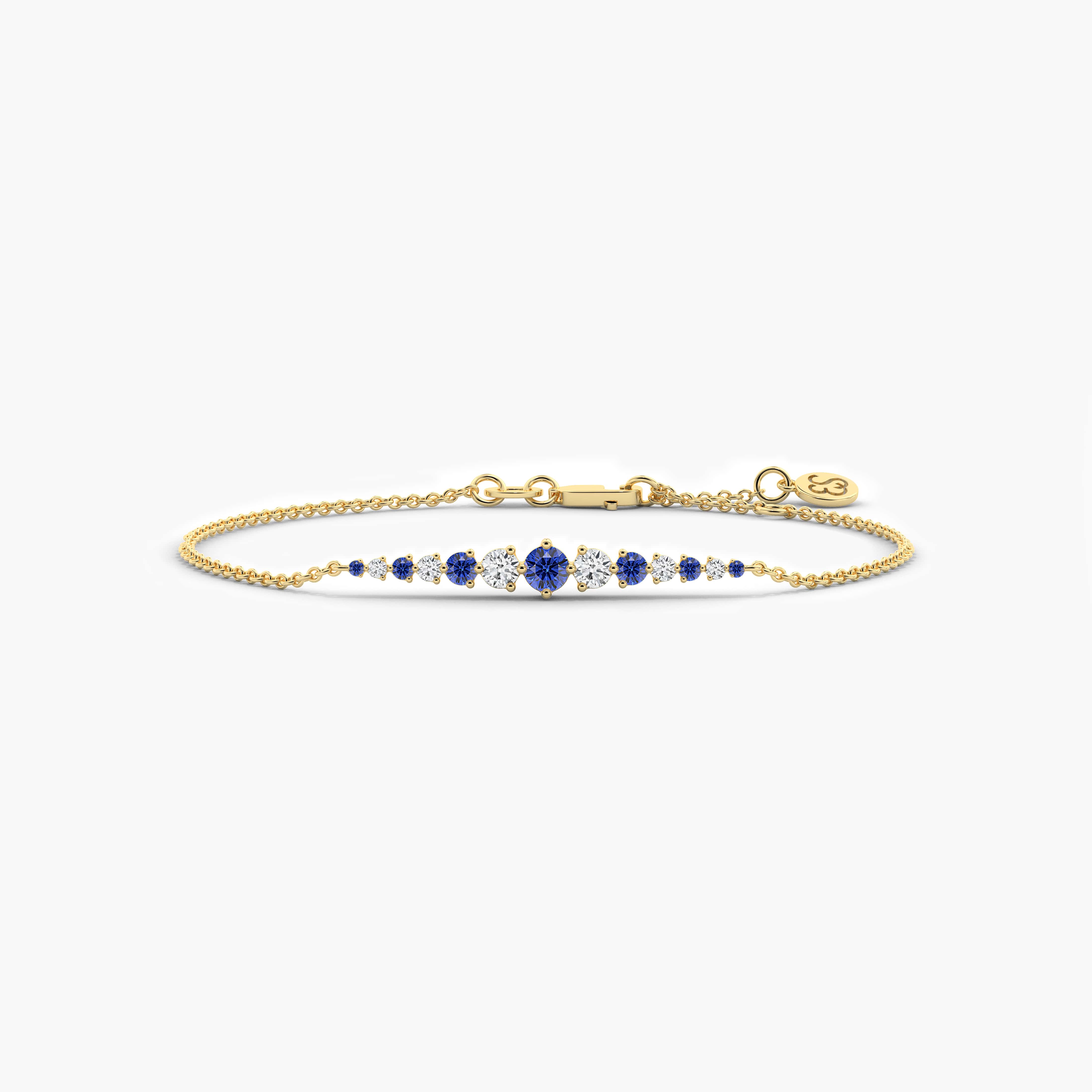 sapphire and diamond graduated bracelet