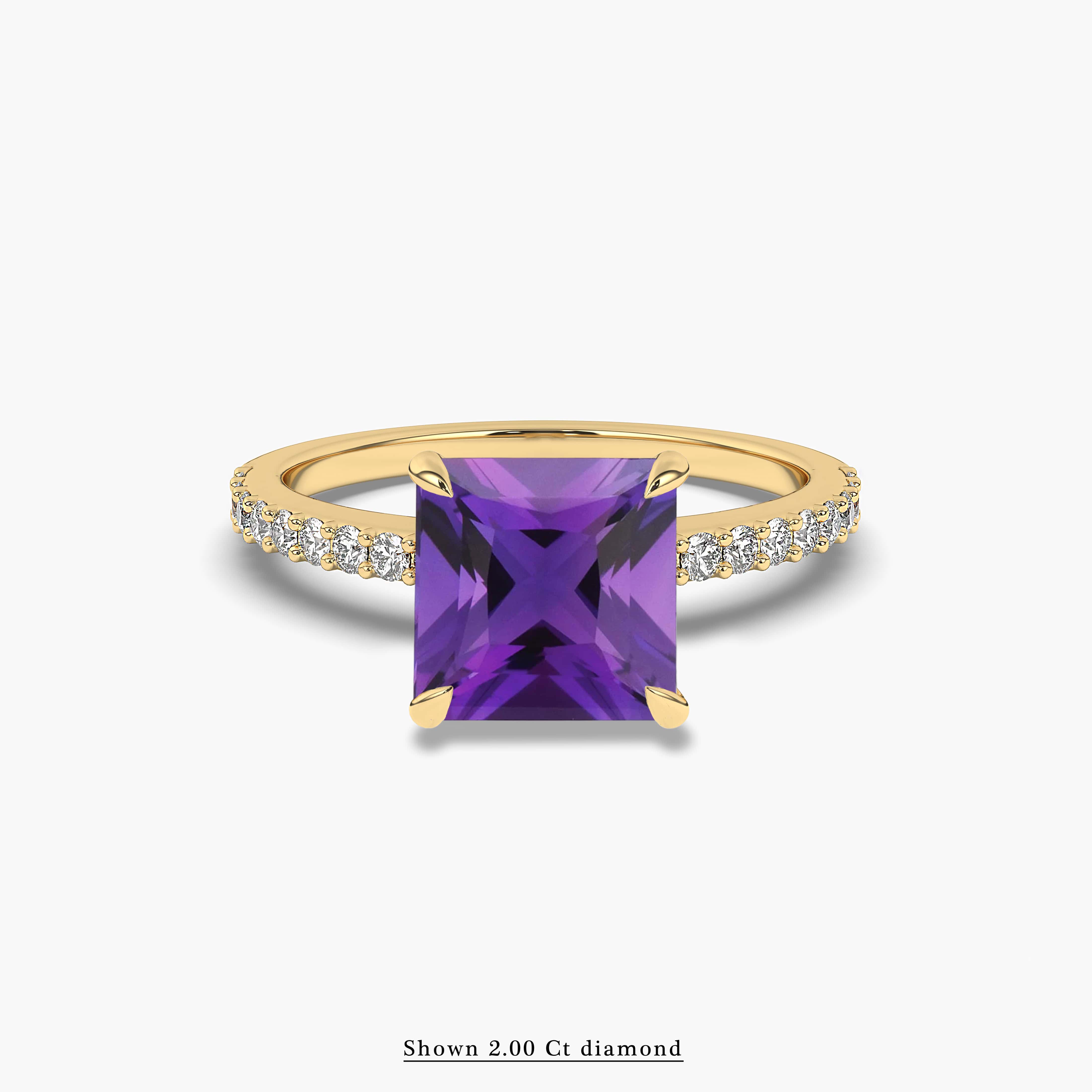 diamond and amethyst engagement ring​