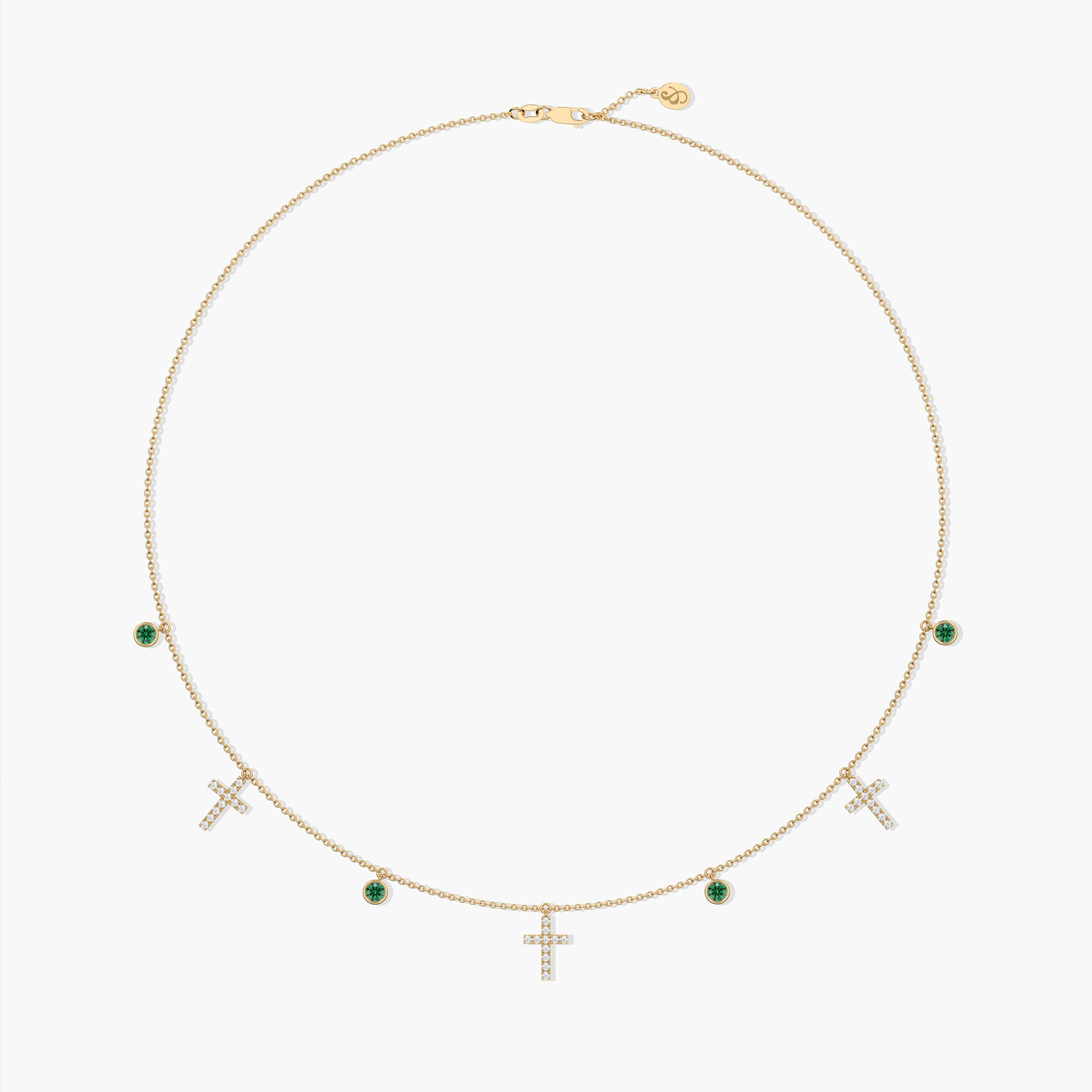 station necklace 14k yellow gold