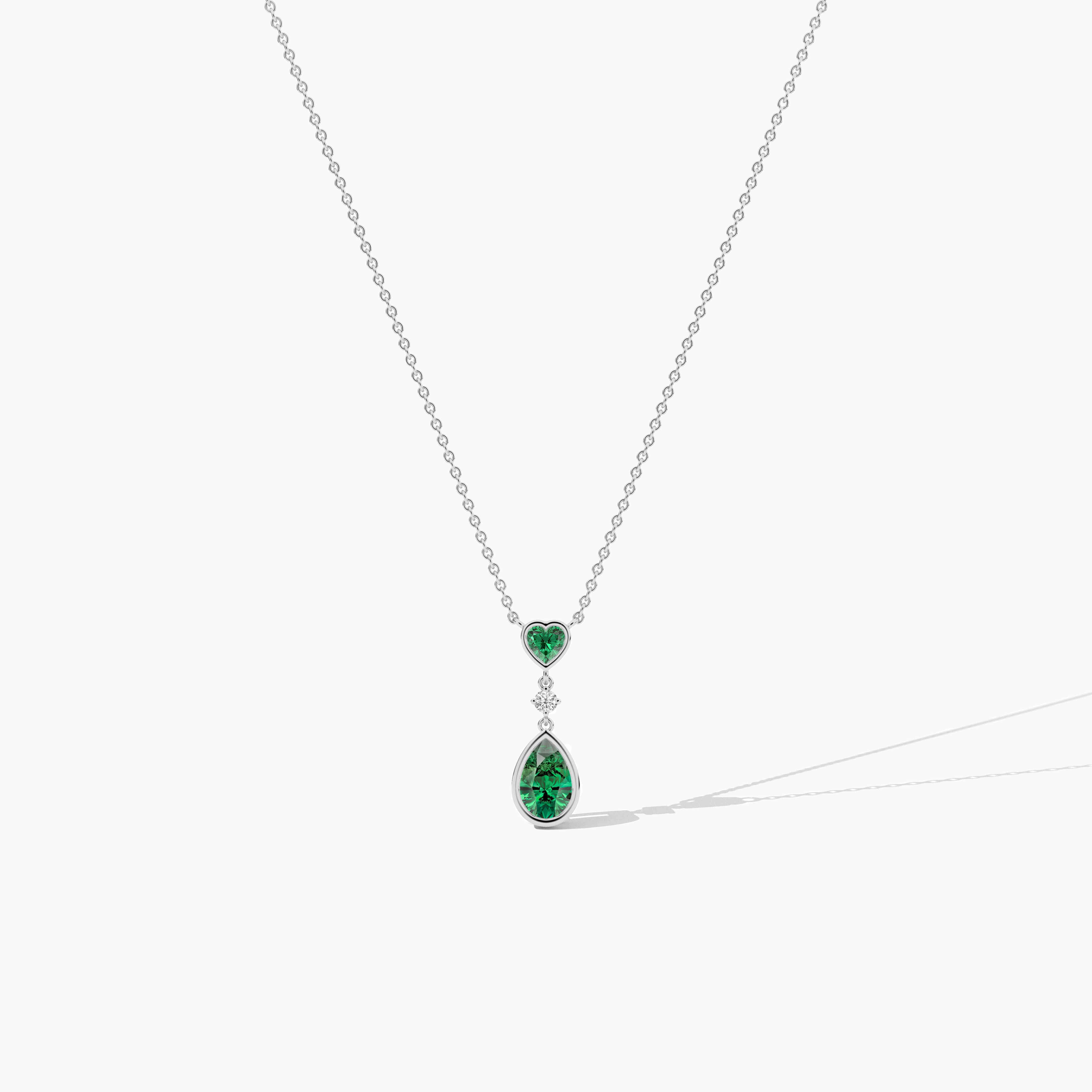 emerald necklace white gold