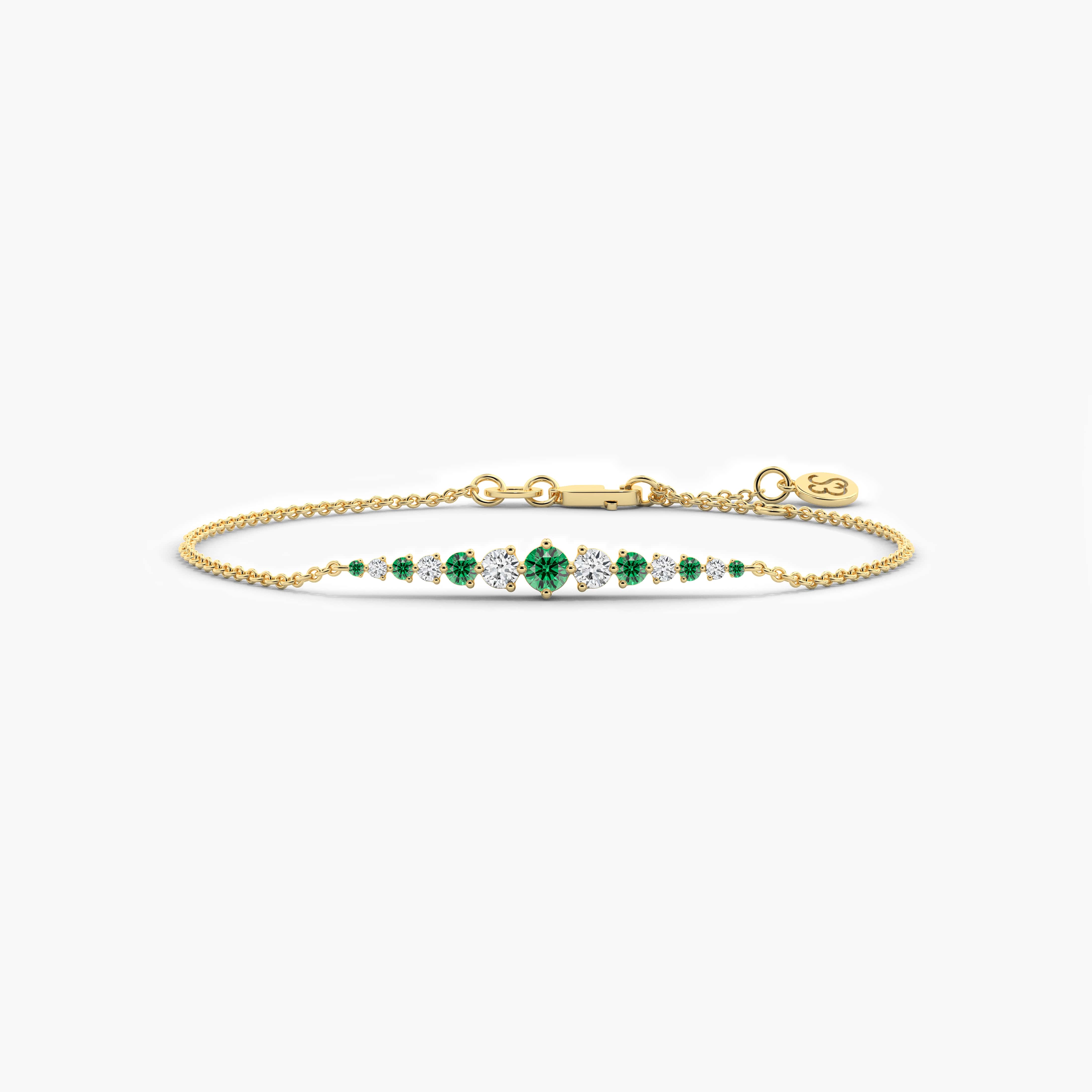 graduated round emerald cut diamond bracelet​