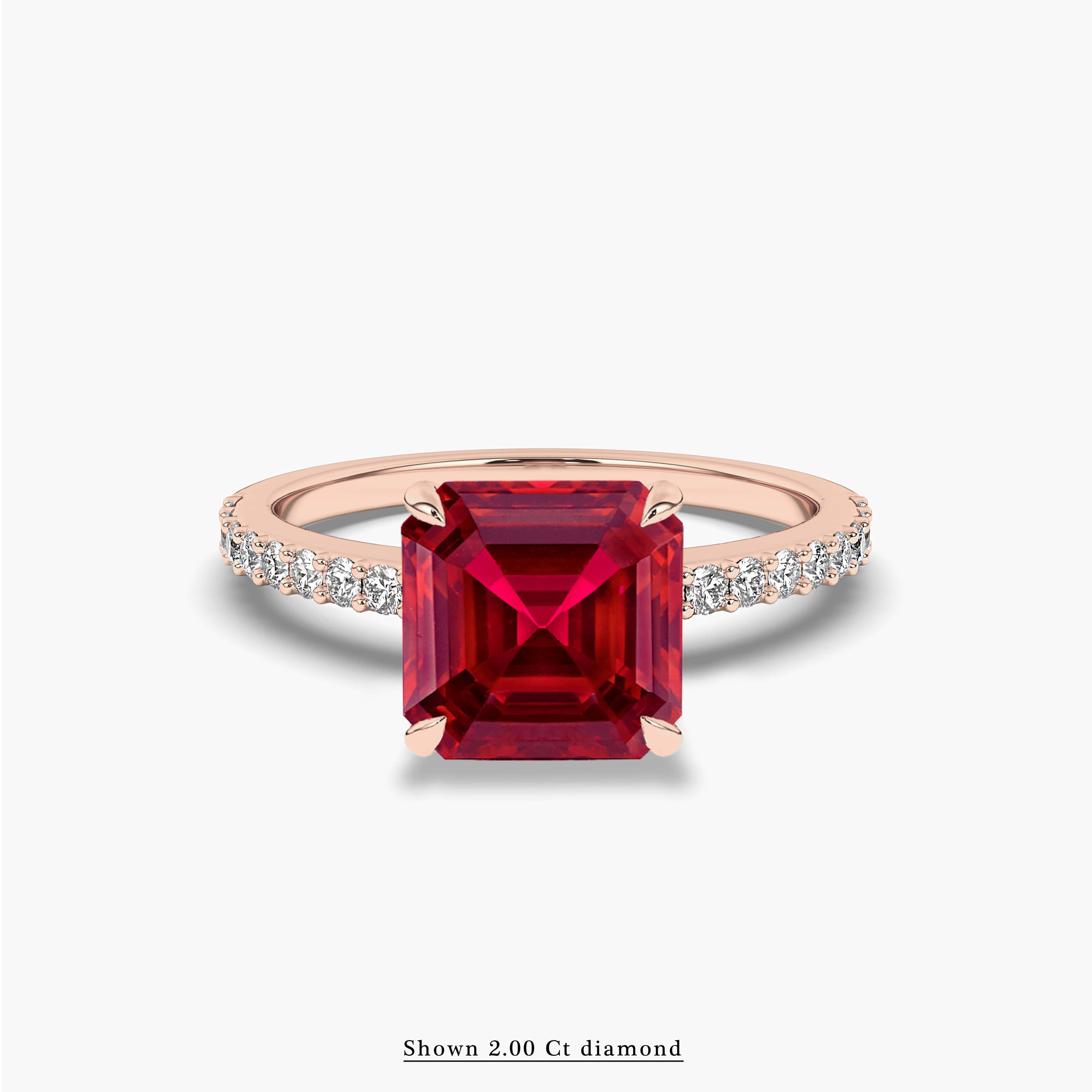 ruby and diamond pave engagement ring 