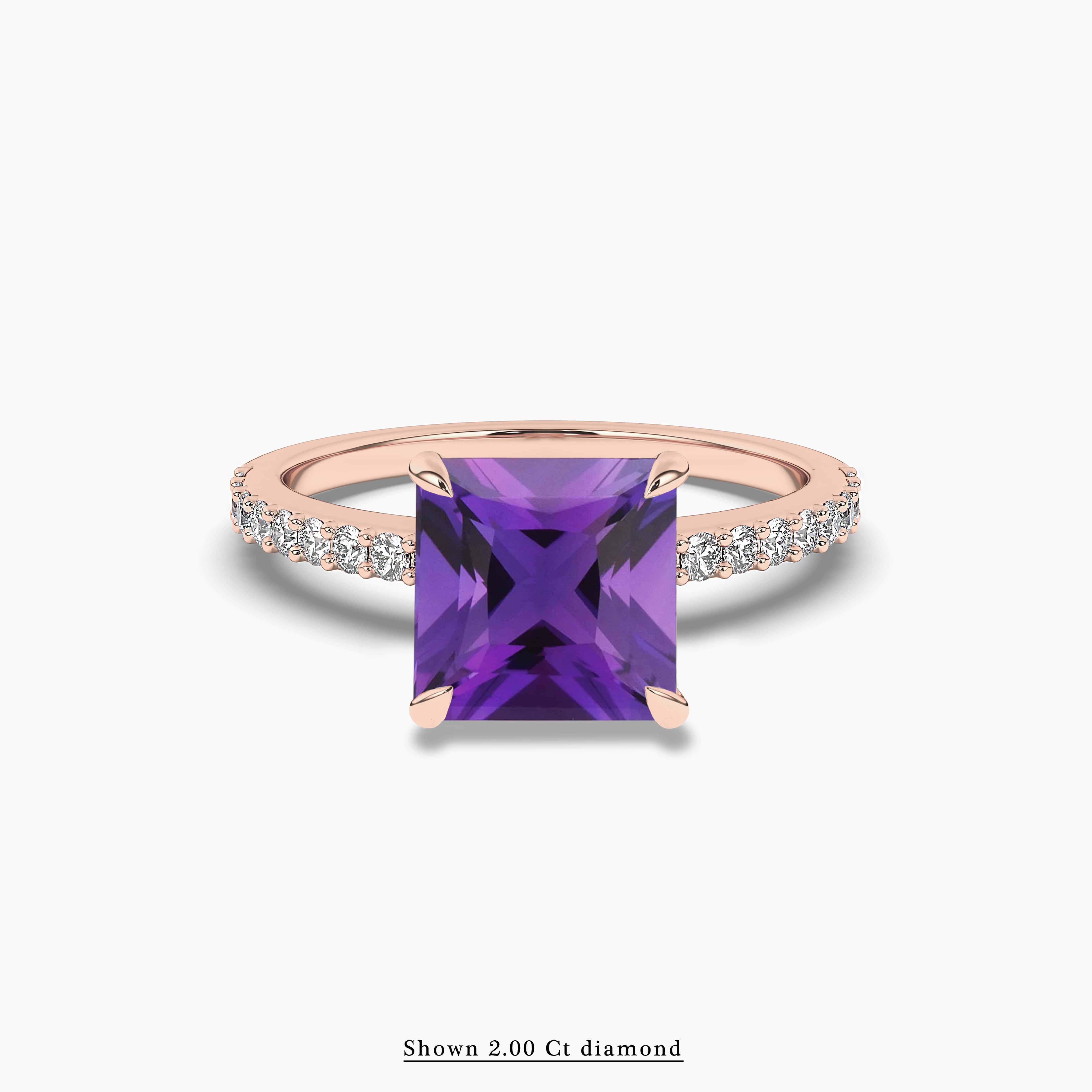 amethyst engagement ring rose gold