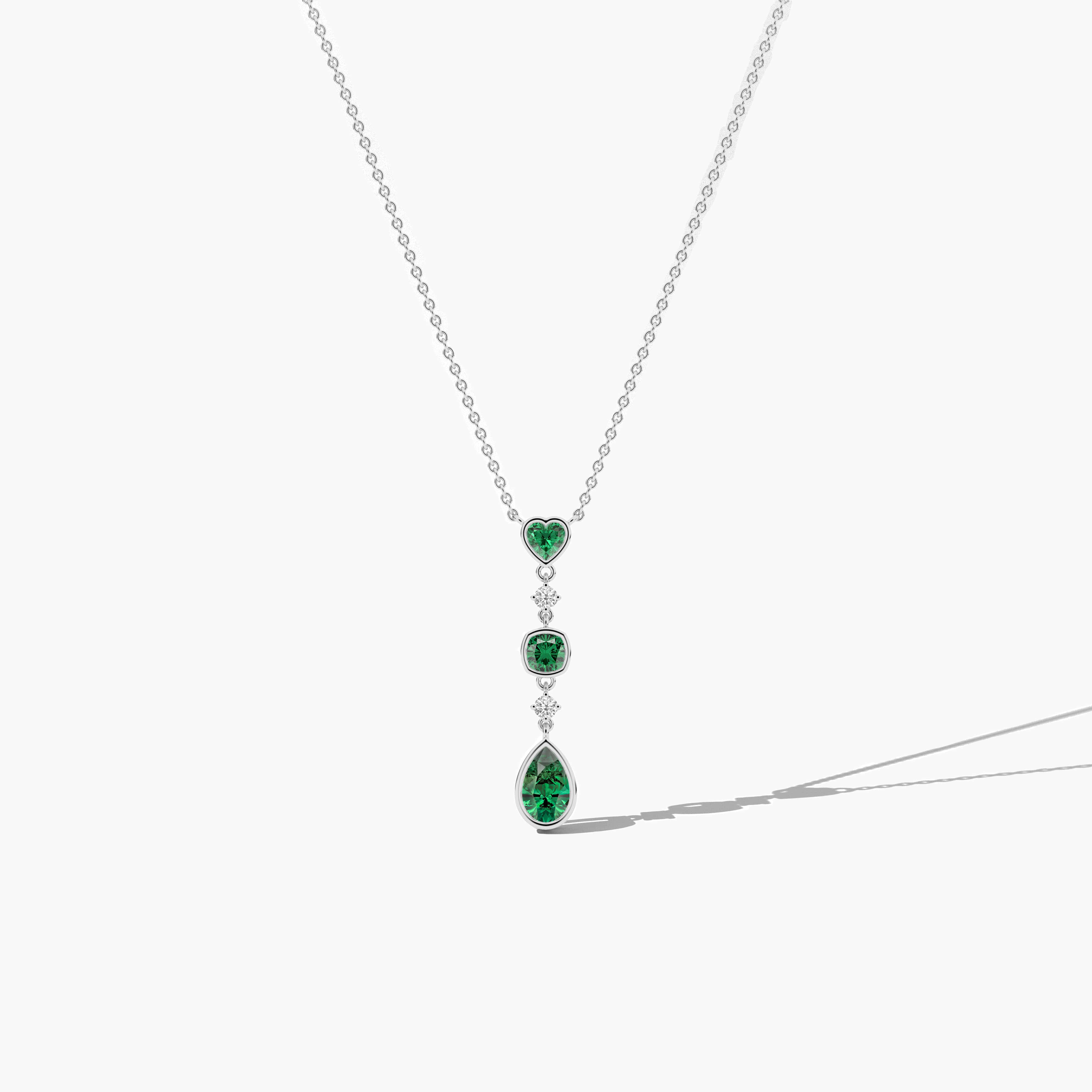 white gold emerald necklace