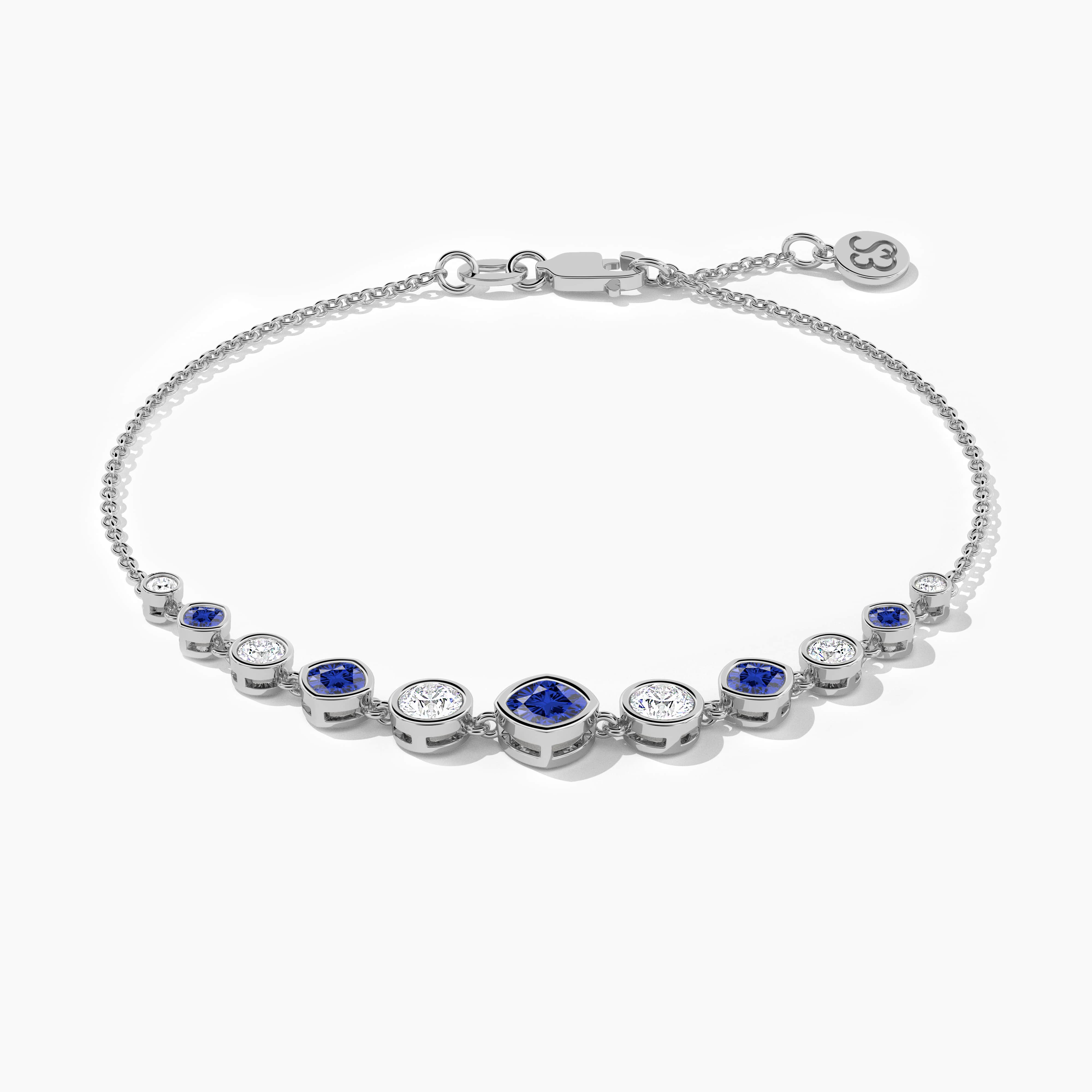 white gold and sapphire bracelet