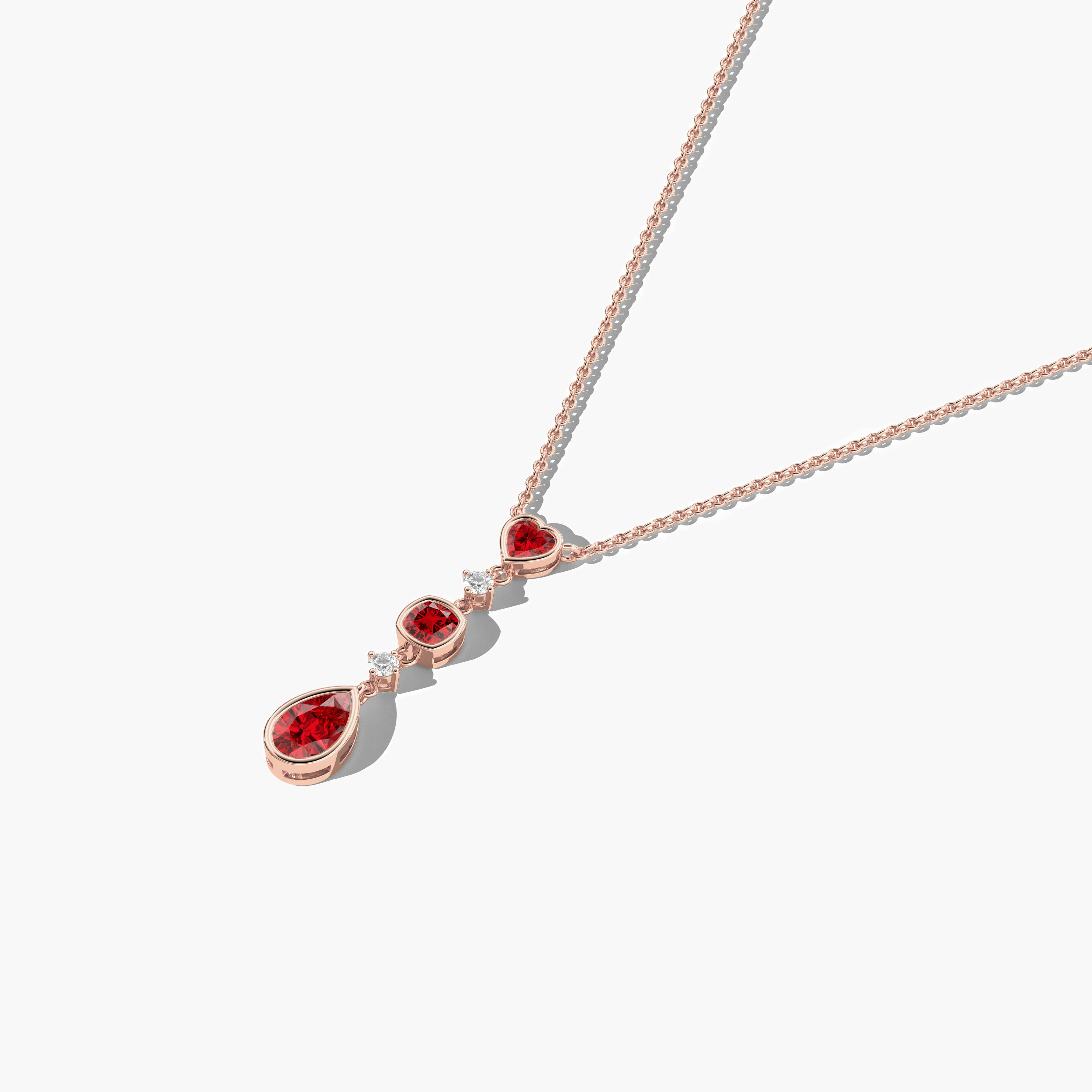 ruby necklace rose gold