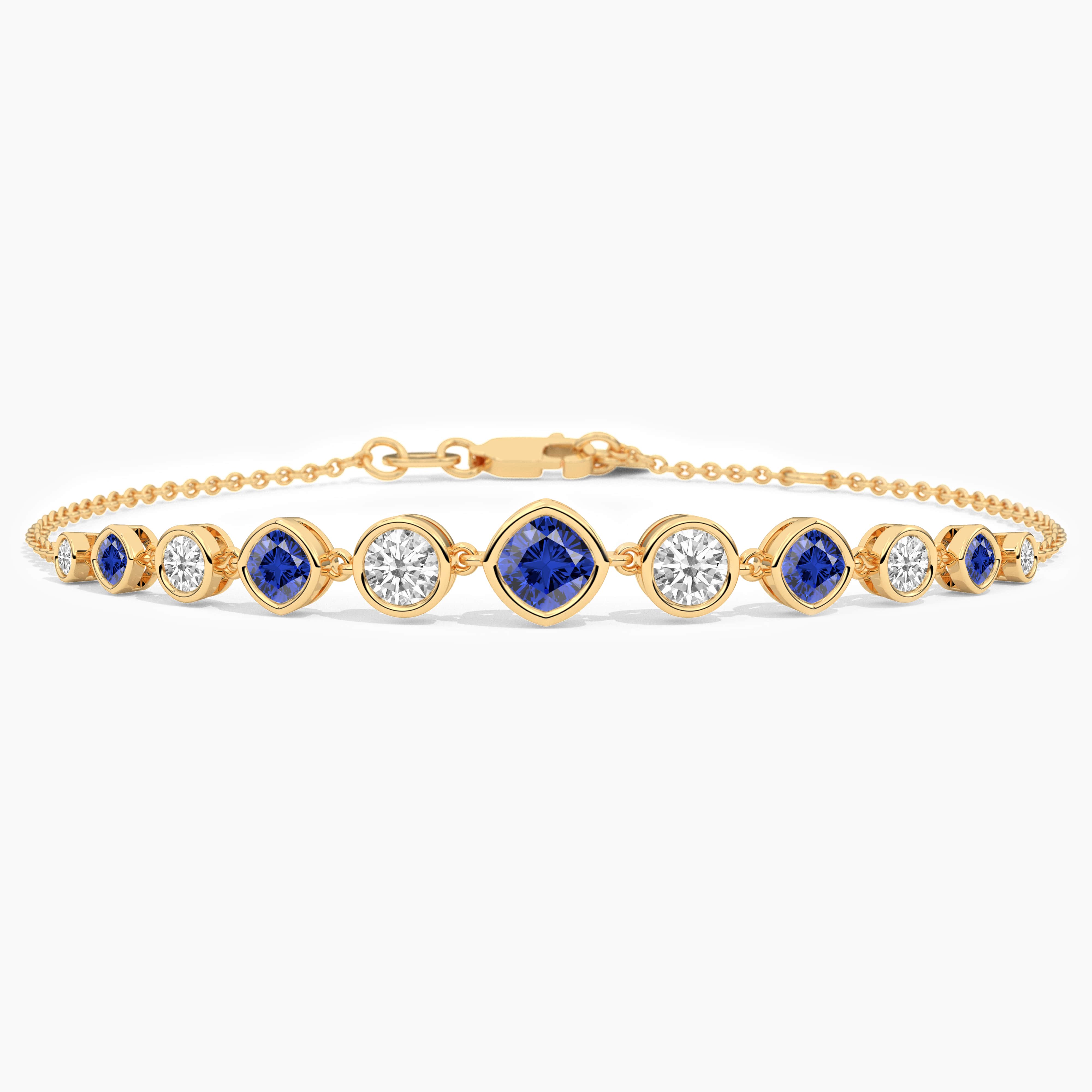 gold blue sapphire bracelet