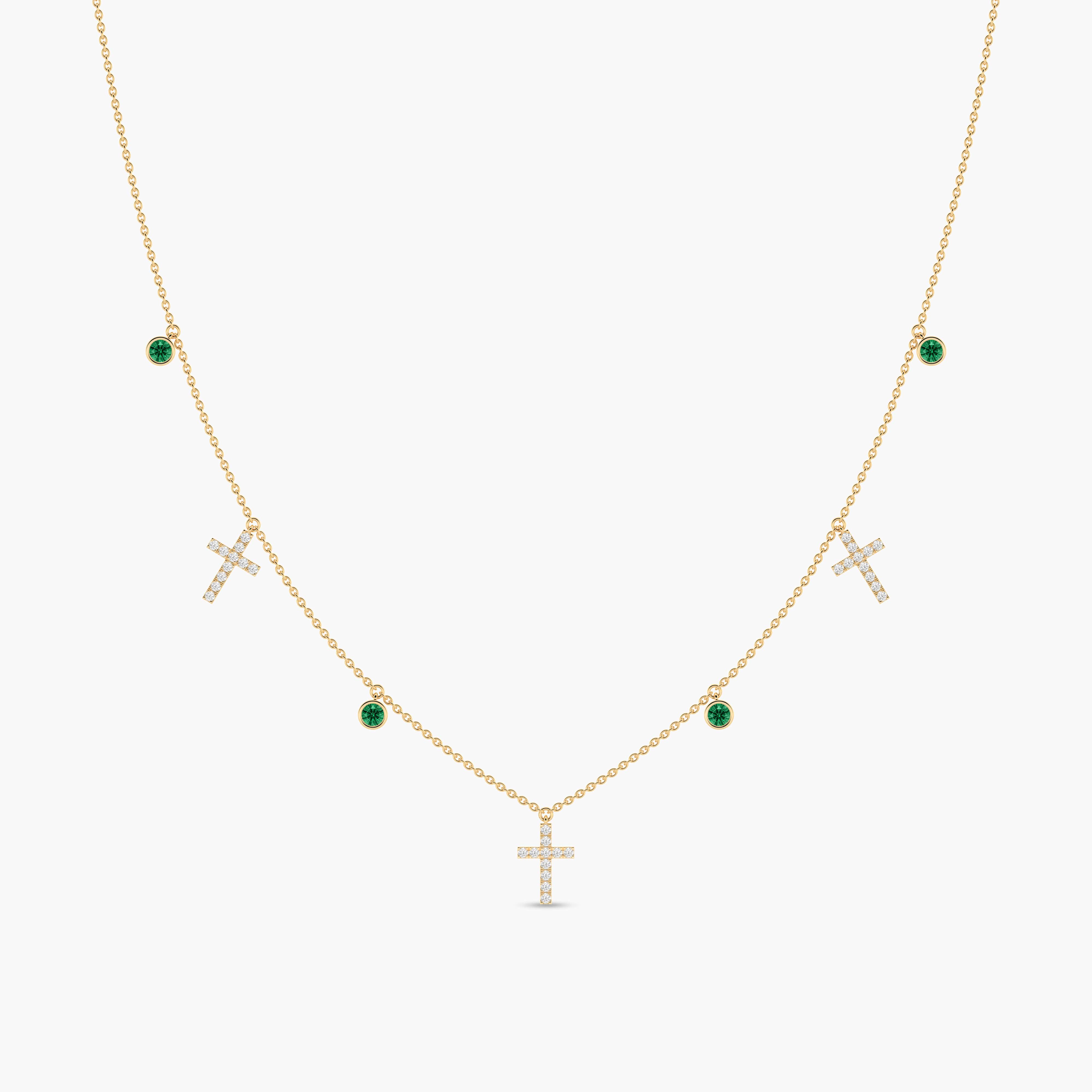 gold diamond station necklace