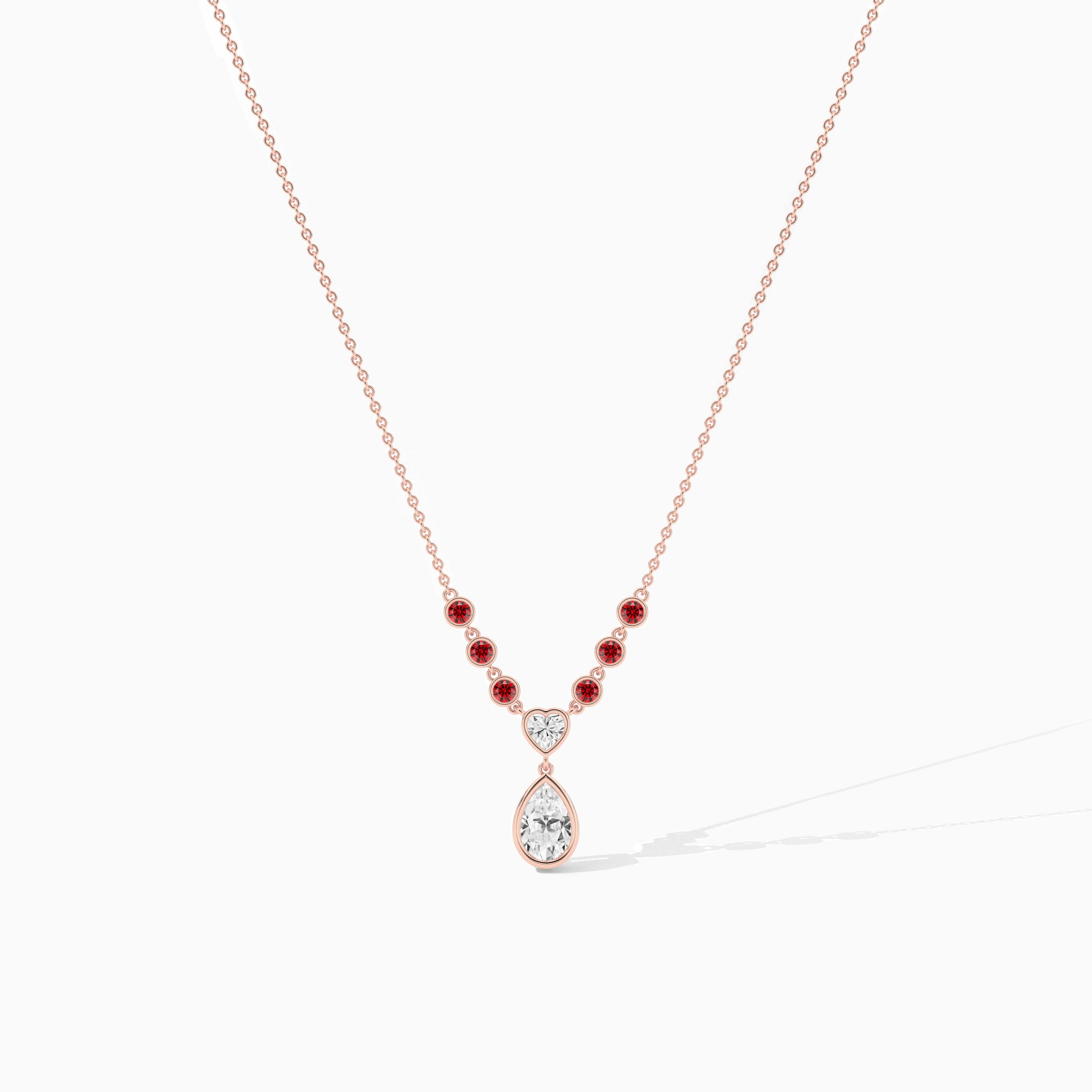 14k rose gold ruby necklace 