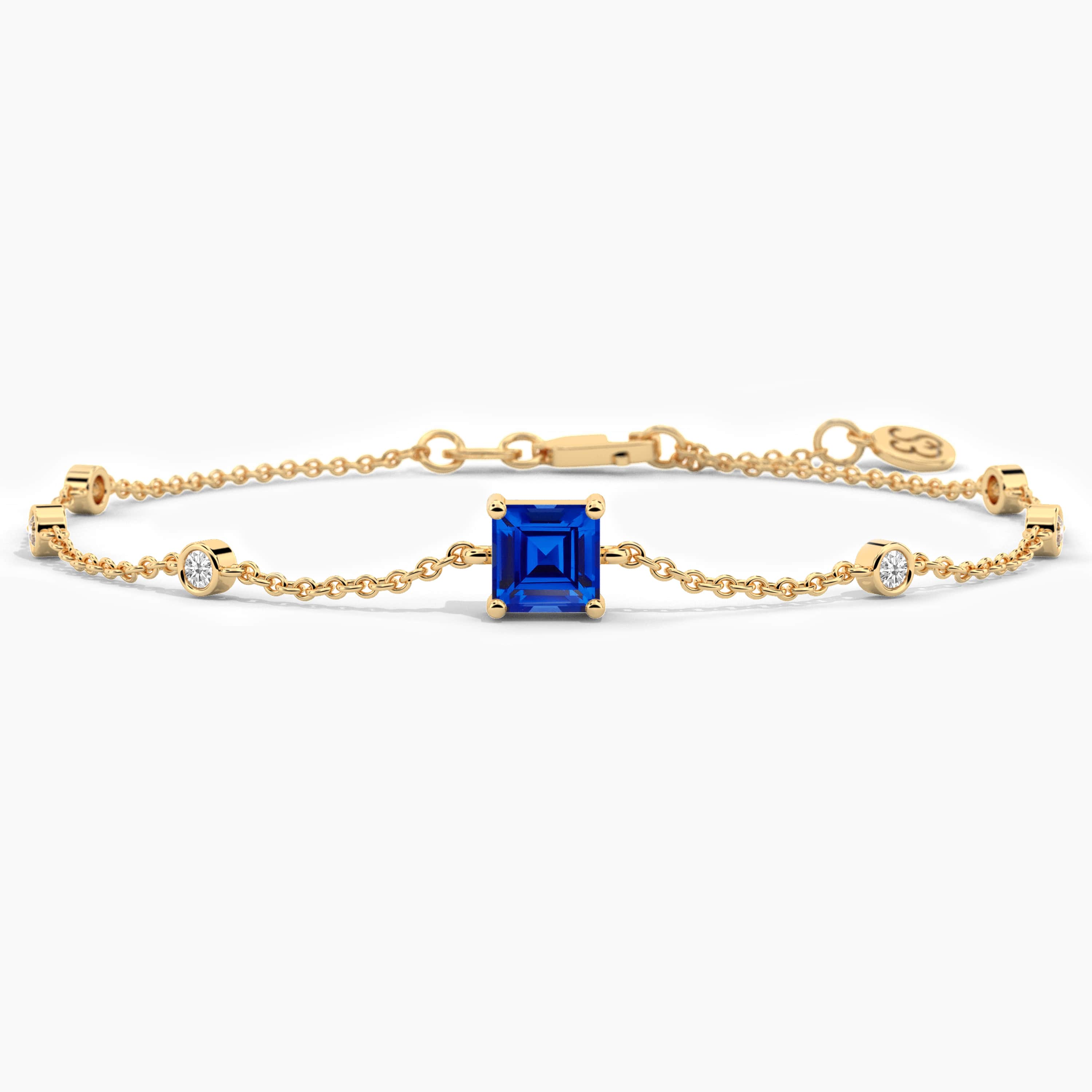 gold blue sapphire bracelet