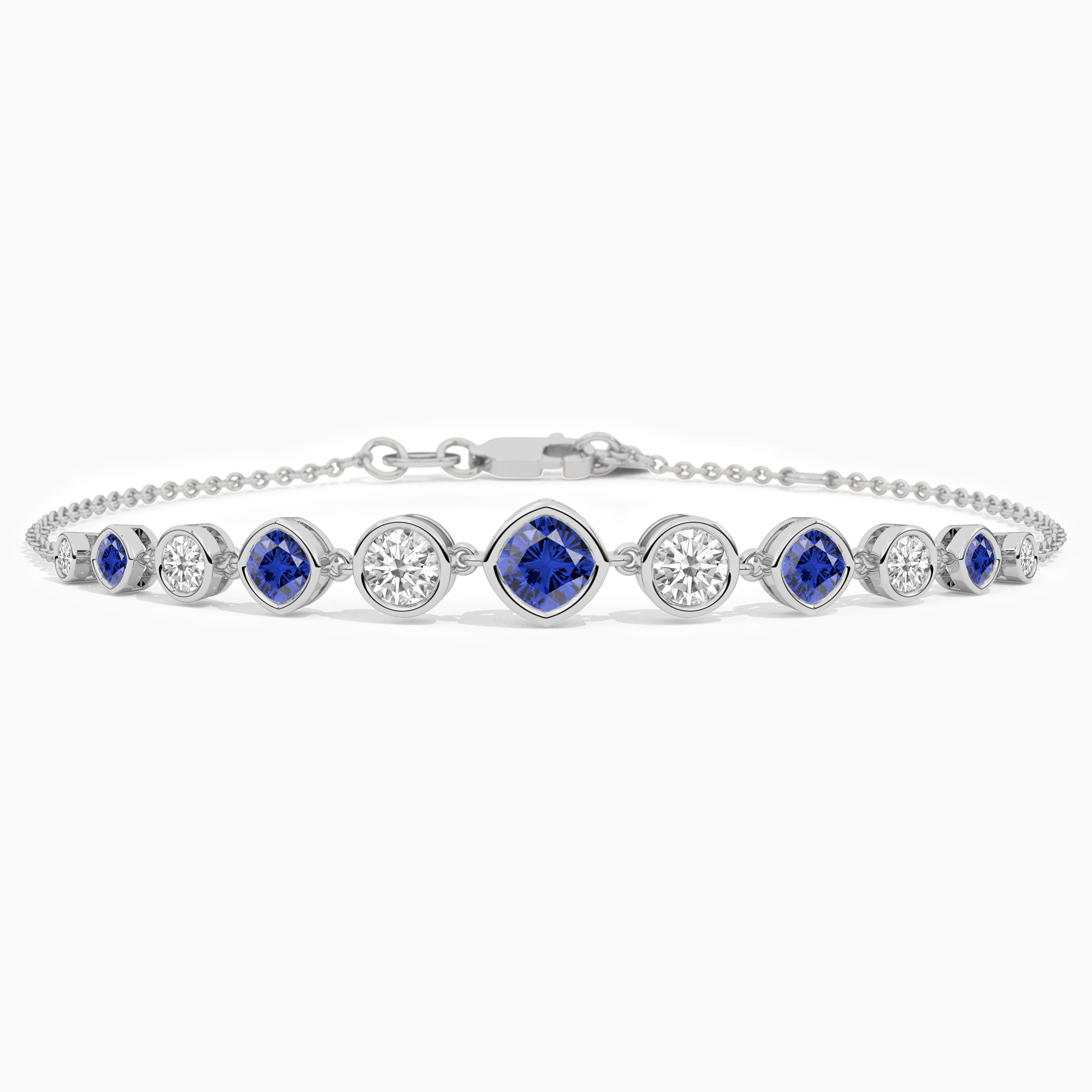 white gold sapphire diamond bracelet