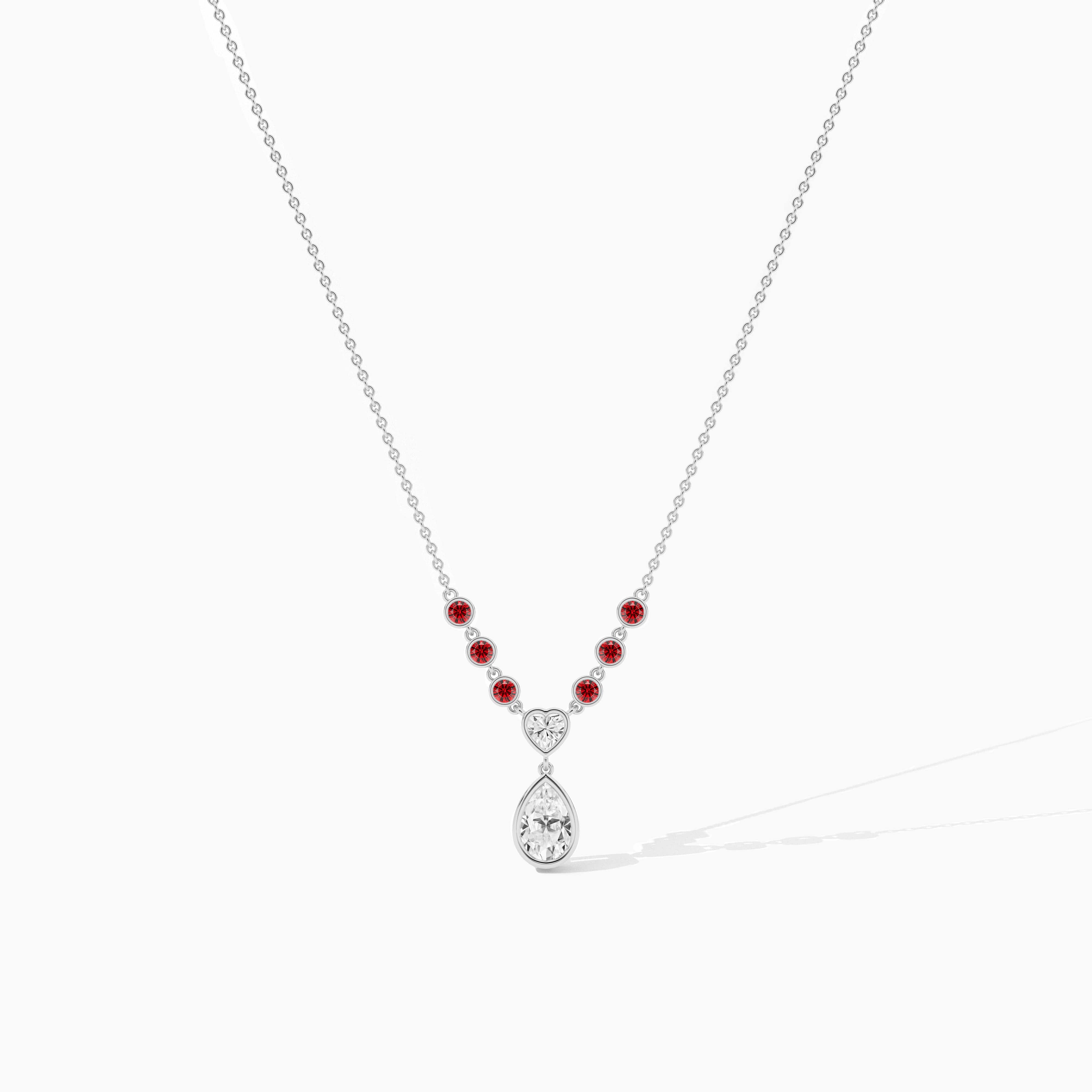 white gold ruby diamond necklace 