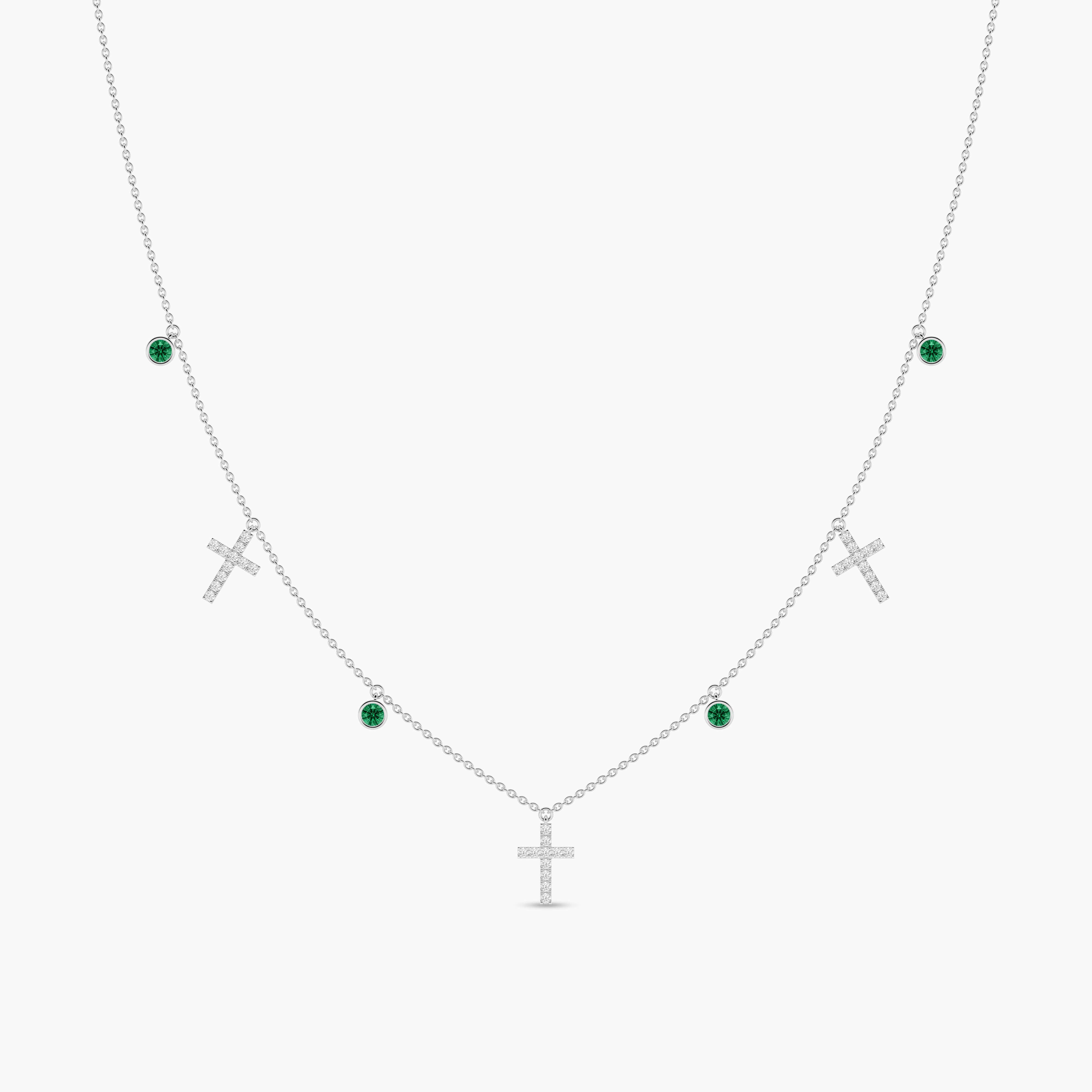 emerald necklace white gold