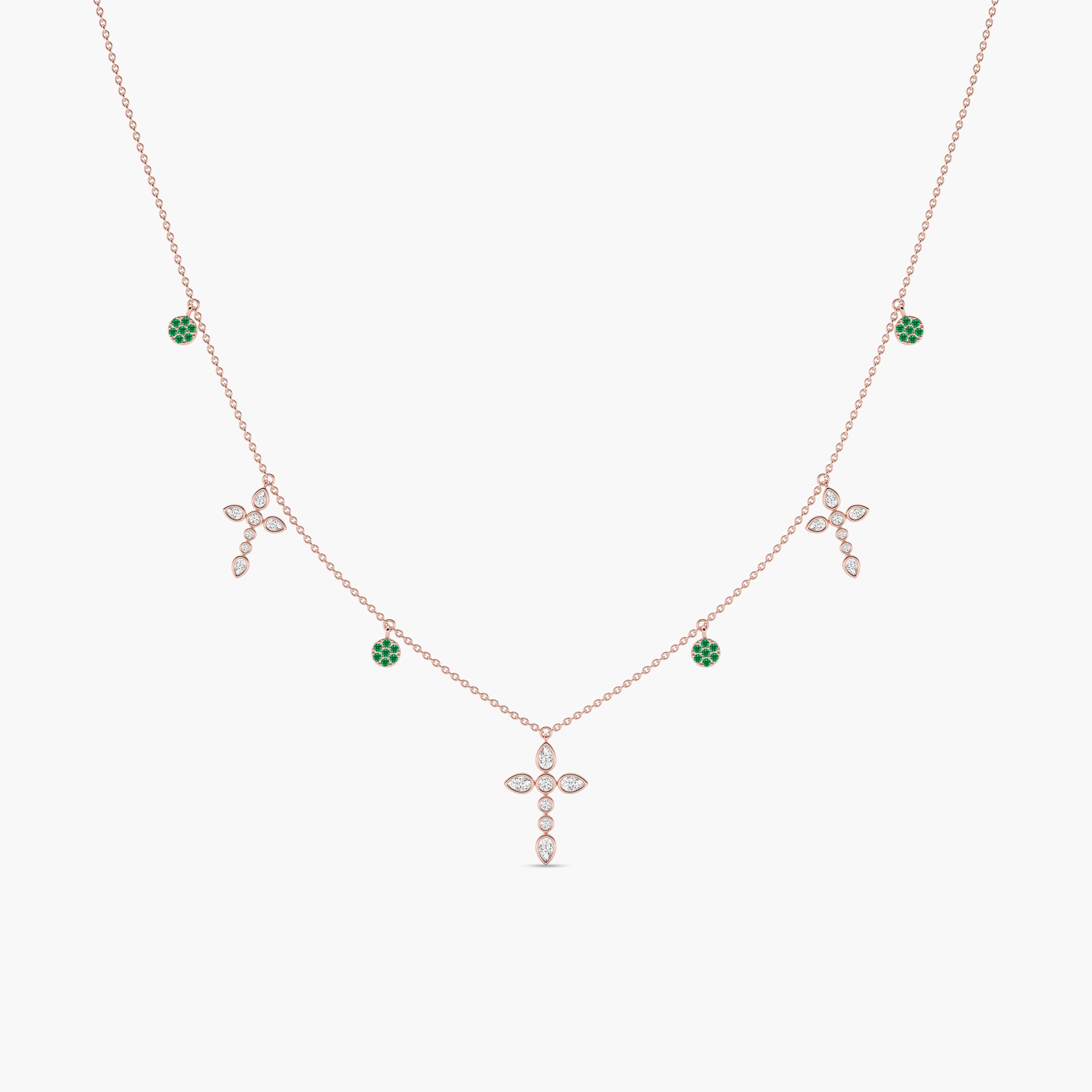 emerald cross necklace