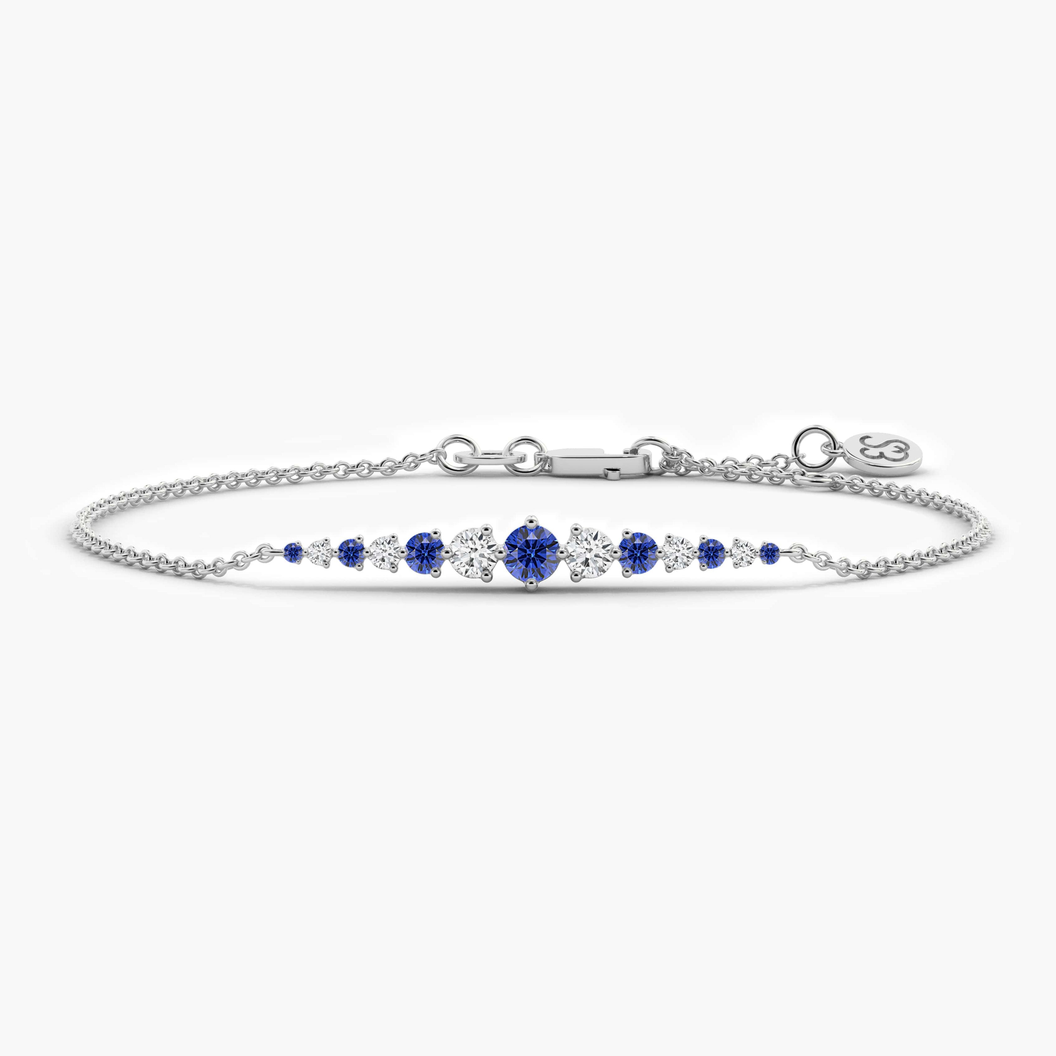 white gold and sapphire bracelet