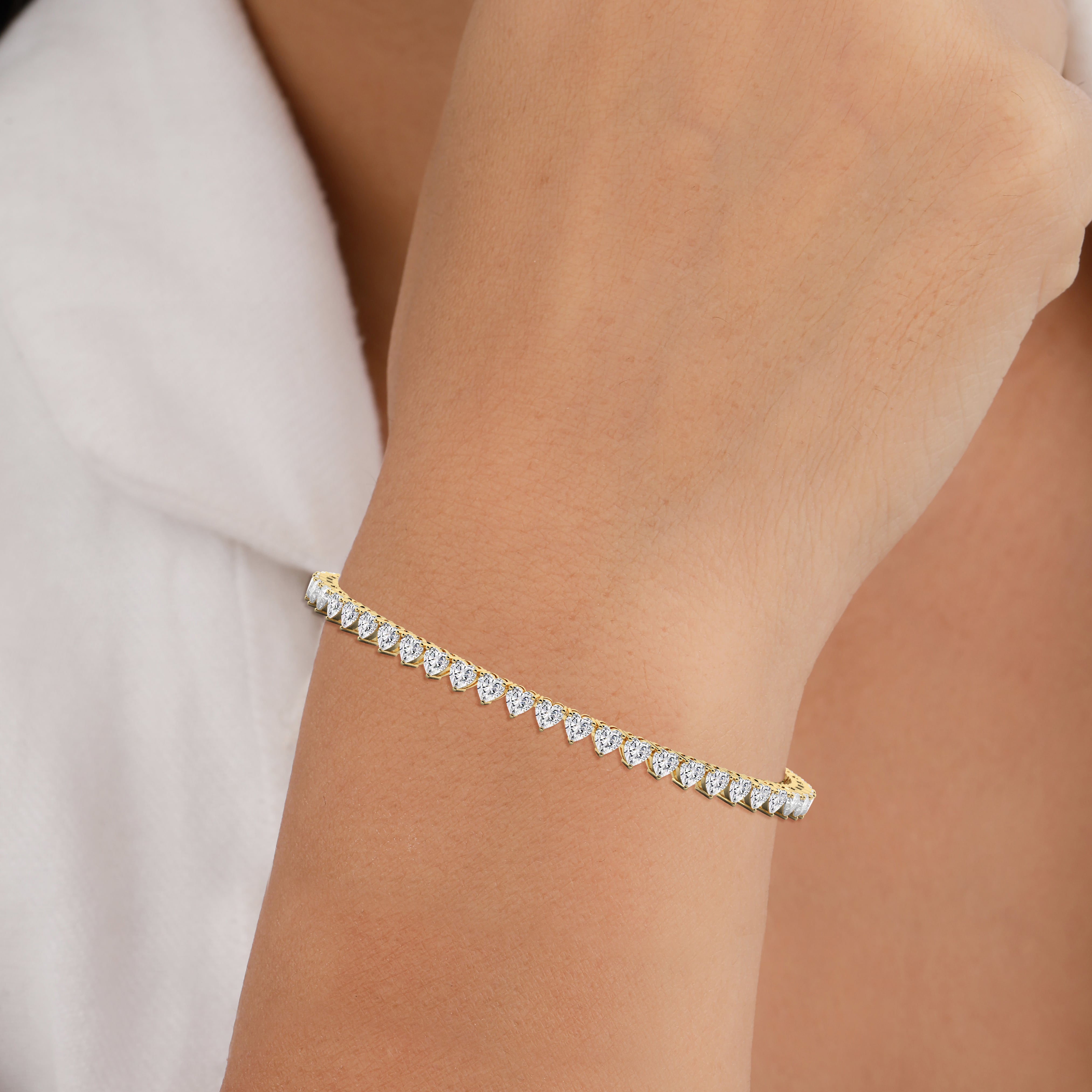 Heart Shape Diamond Tennis Bracelet