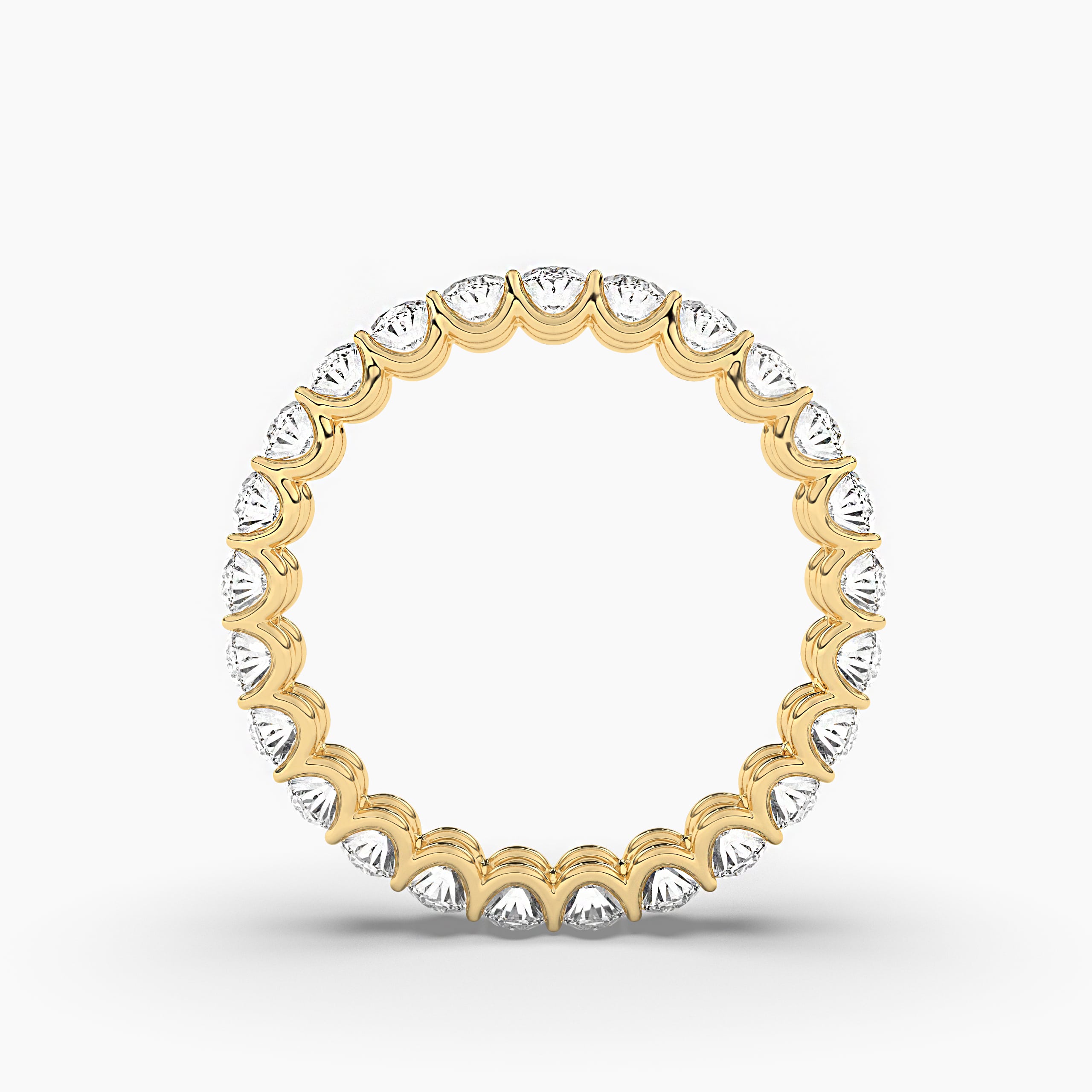 Eternity Ring with Oval Diamonds in Yellow  Gold