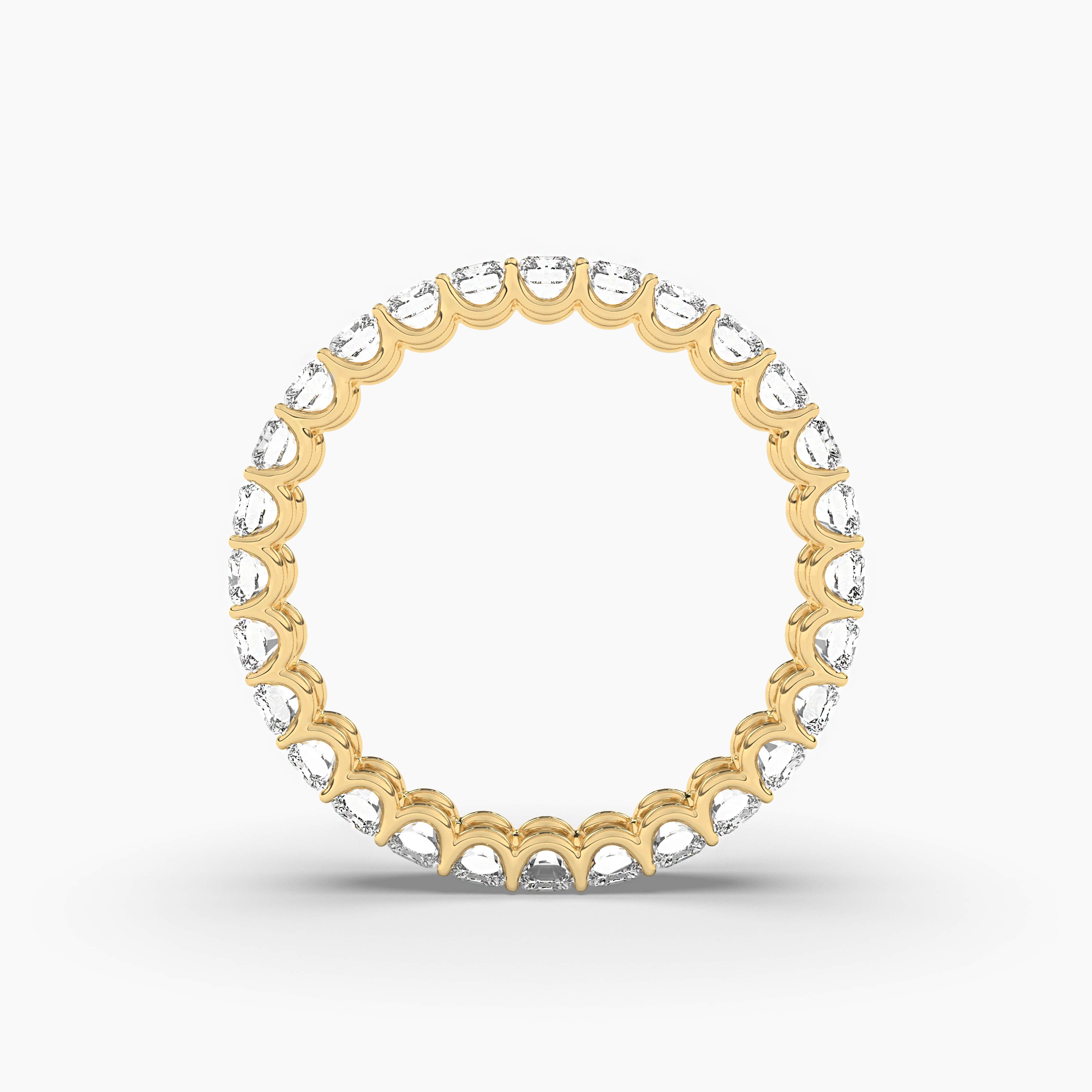 3.48carat radiant cut gold band in yellow gold