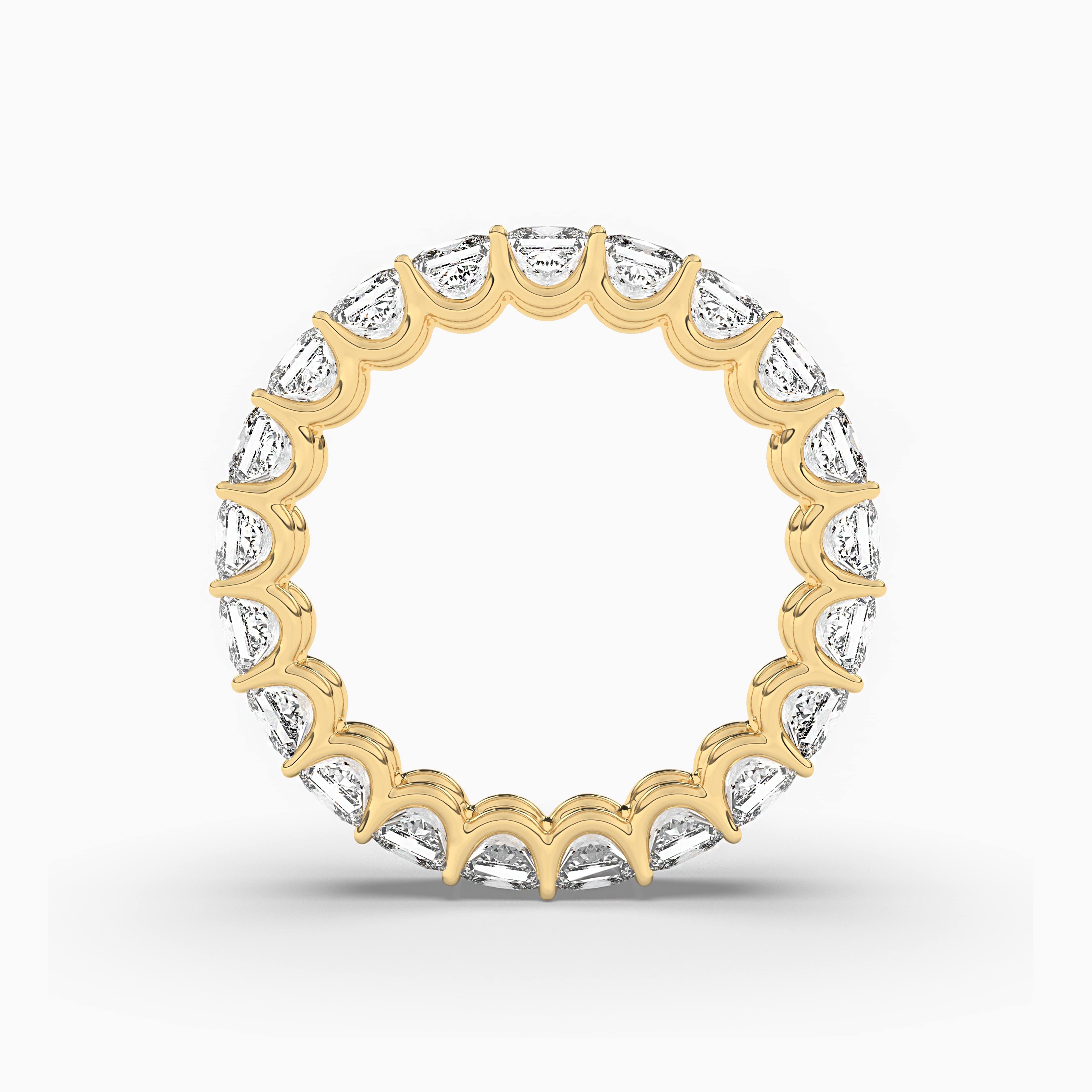 Princess Cut Eternity Diamond Ring Yellow Gold