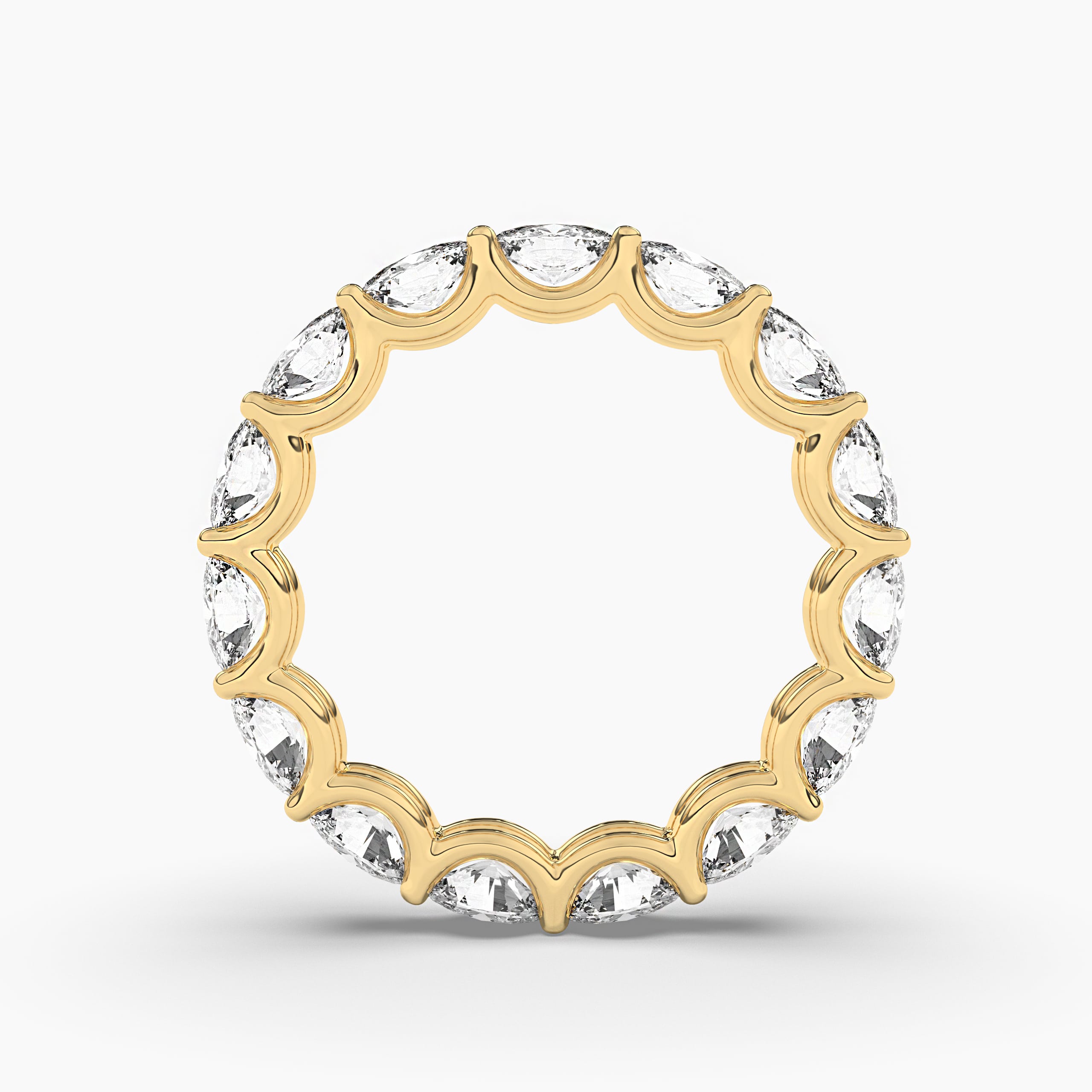 ROUND SHAPE  MOISSANITE ETERNITY BAND IN YELLOW GOLD