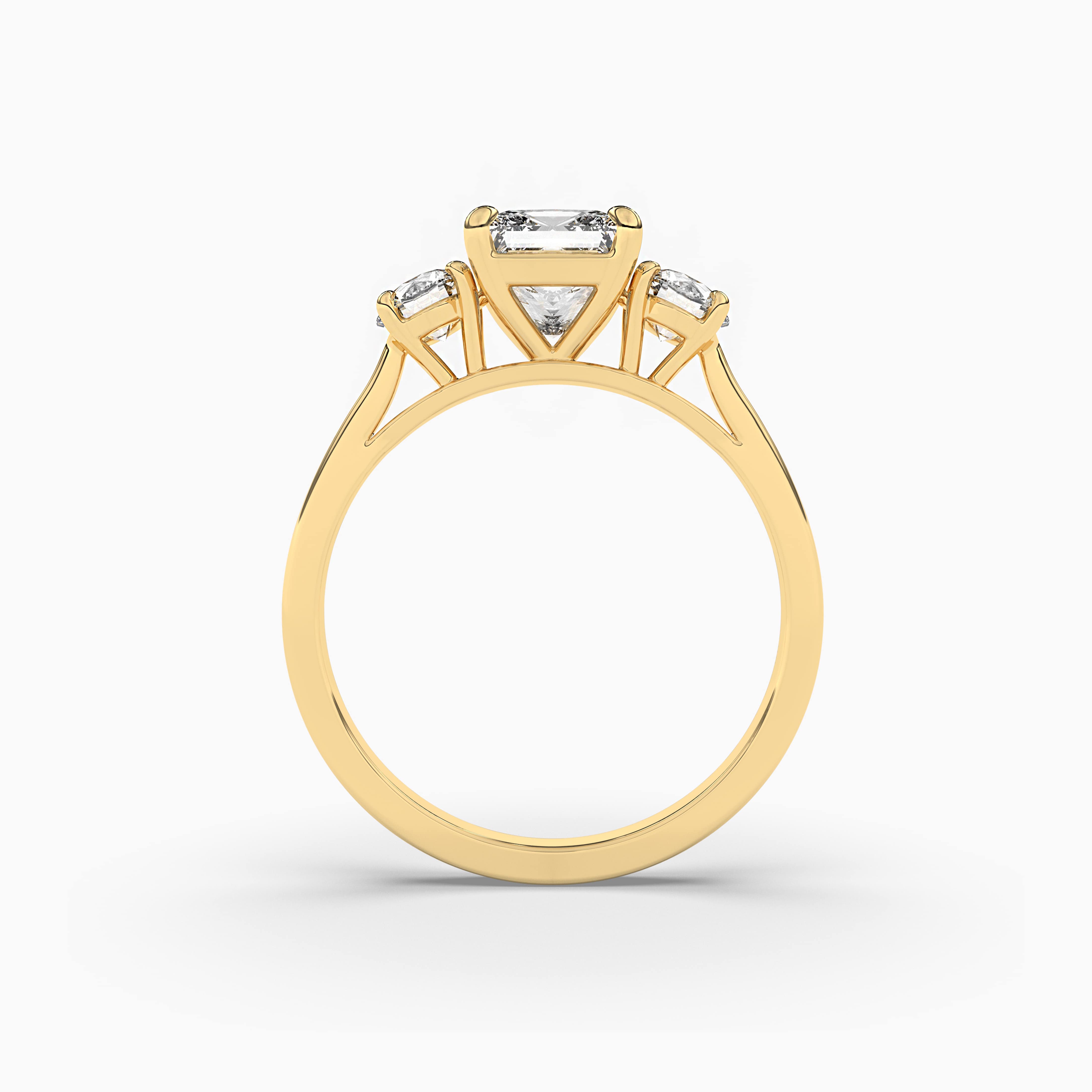 Princess Cut Solitaire Diamond Yellow Gold Ring