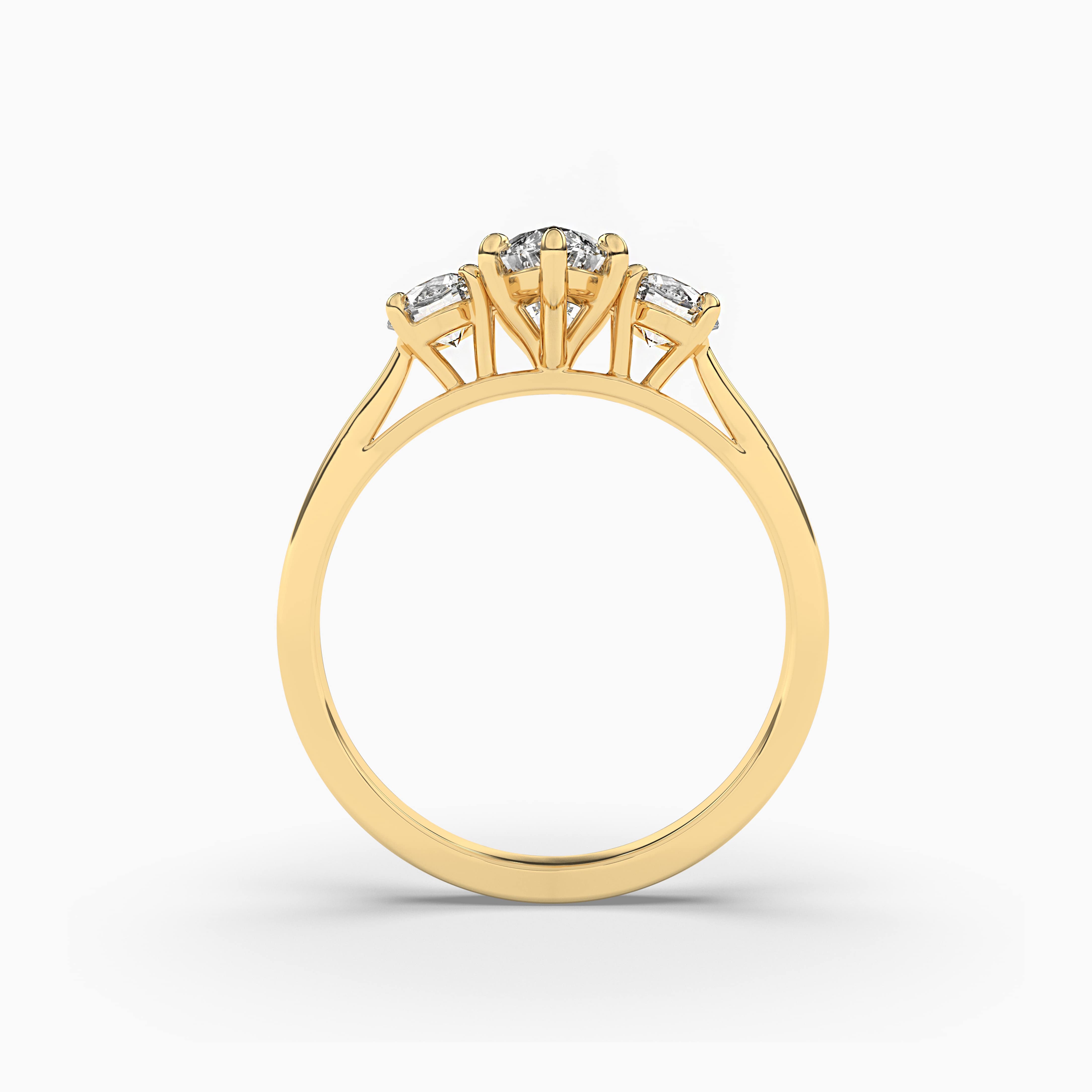 Marquise Cut Solitaire Diamond Yellow Gold Ring