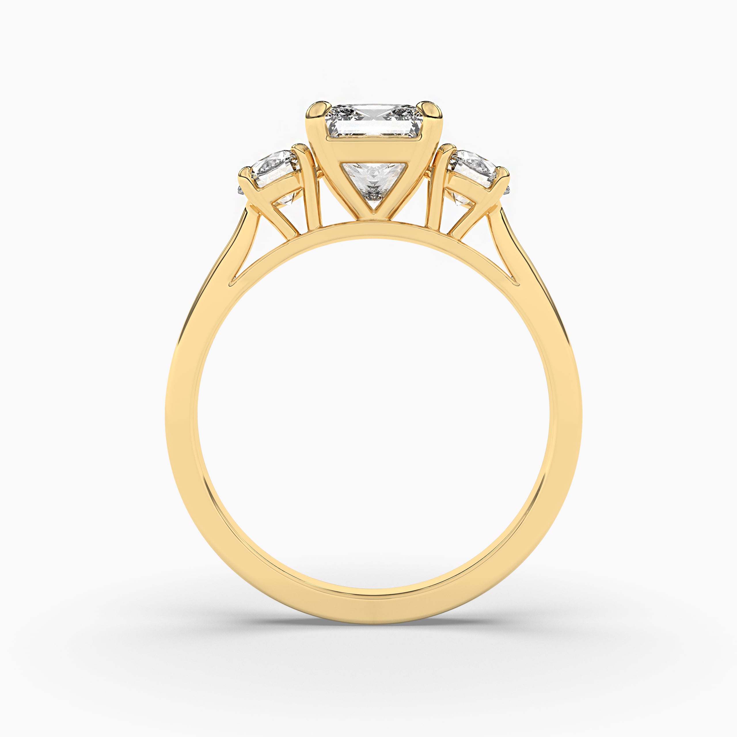 Solitaire Diamond Shank Yellow Gold Ring