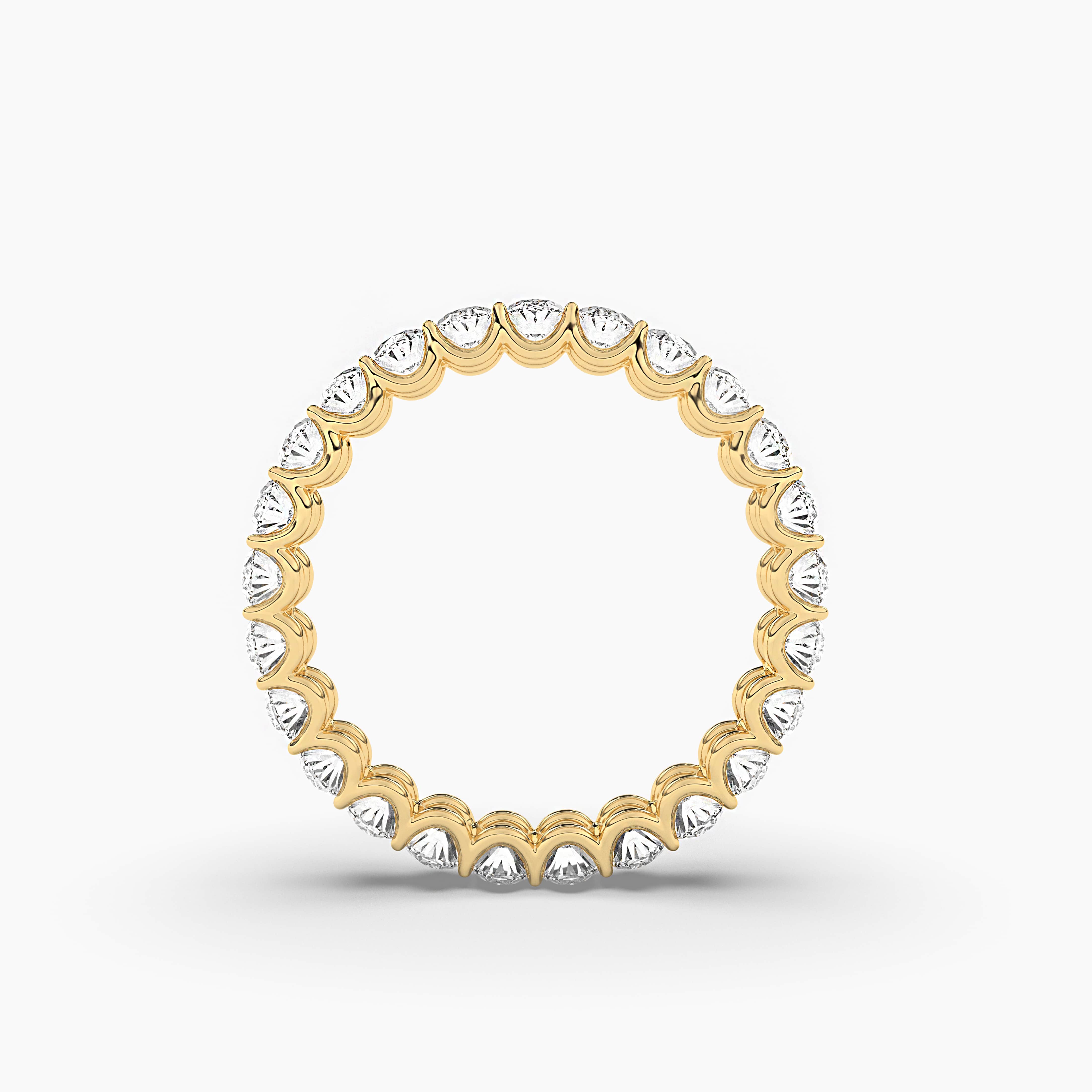 Eternity Ring with Oval Diamonds in Yellow Gold