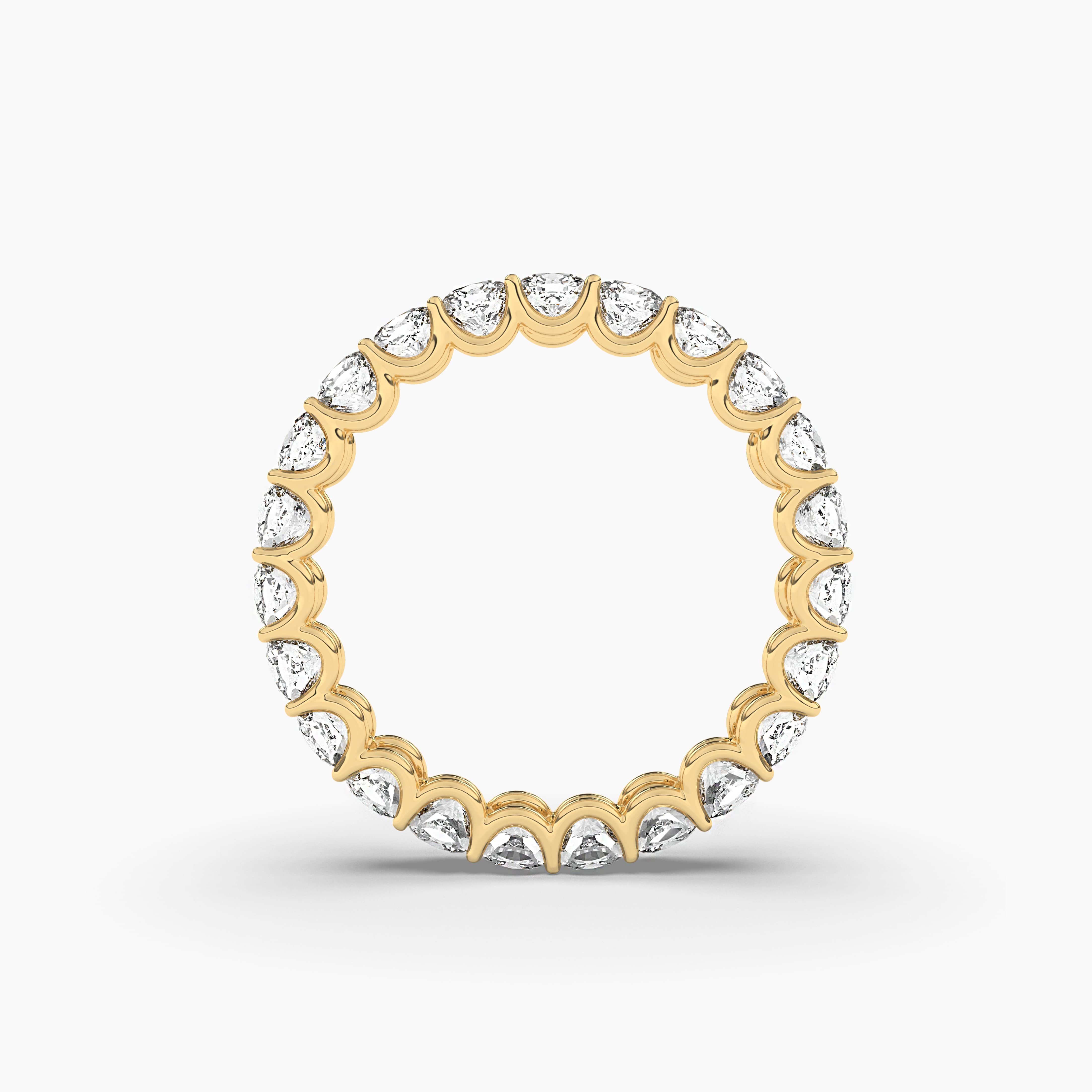 Eternity Ring with Cushion Cut Diamonds in Yellow Gold