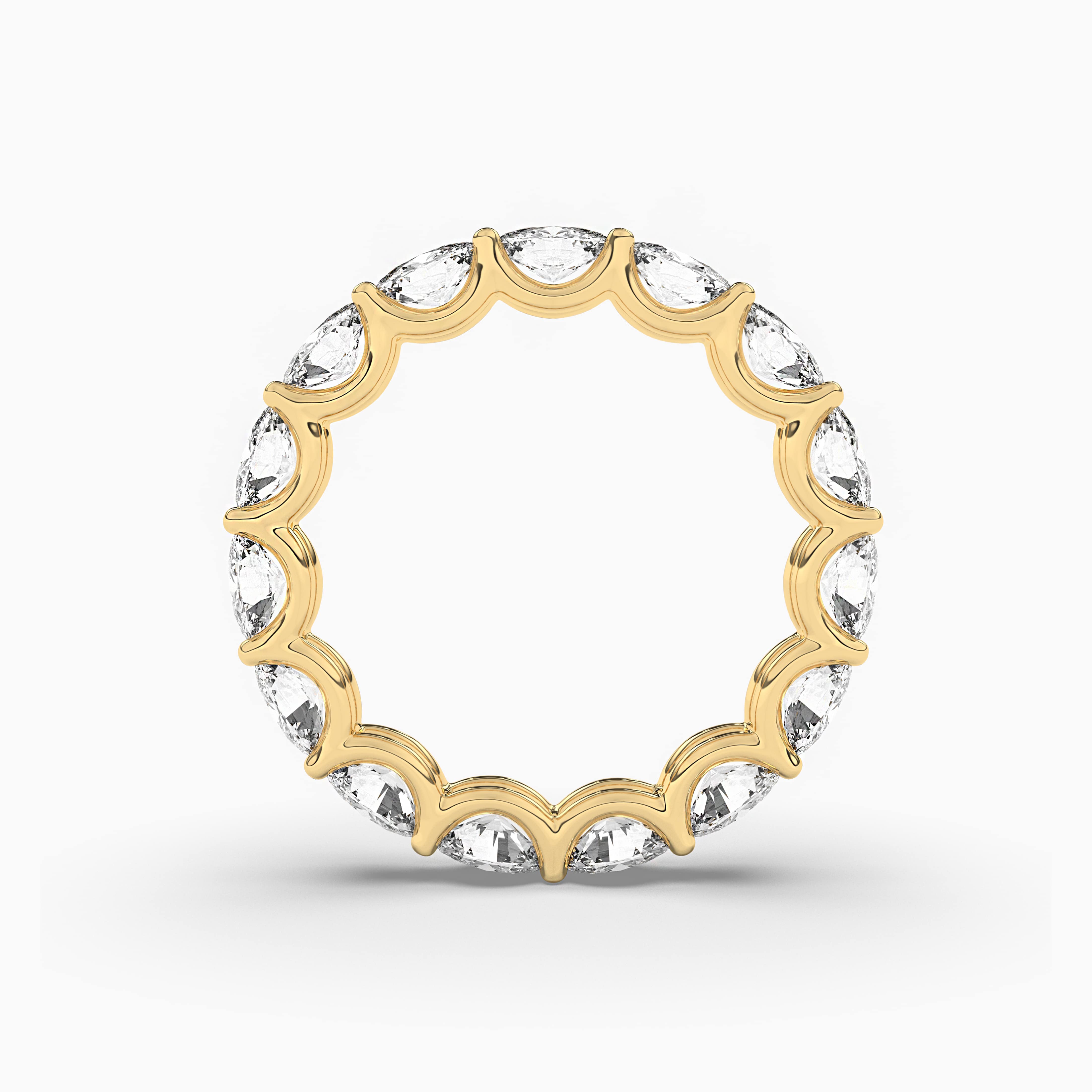 ROUND SHAPE MOISSANITE ETERNITY BAND IN YELLOW GOLD