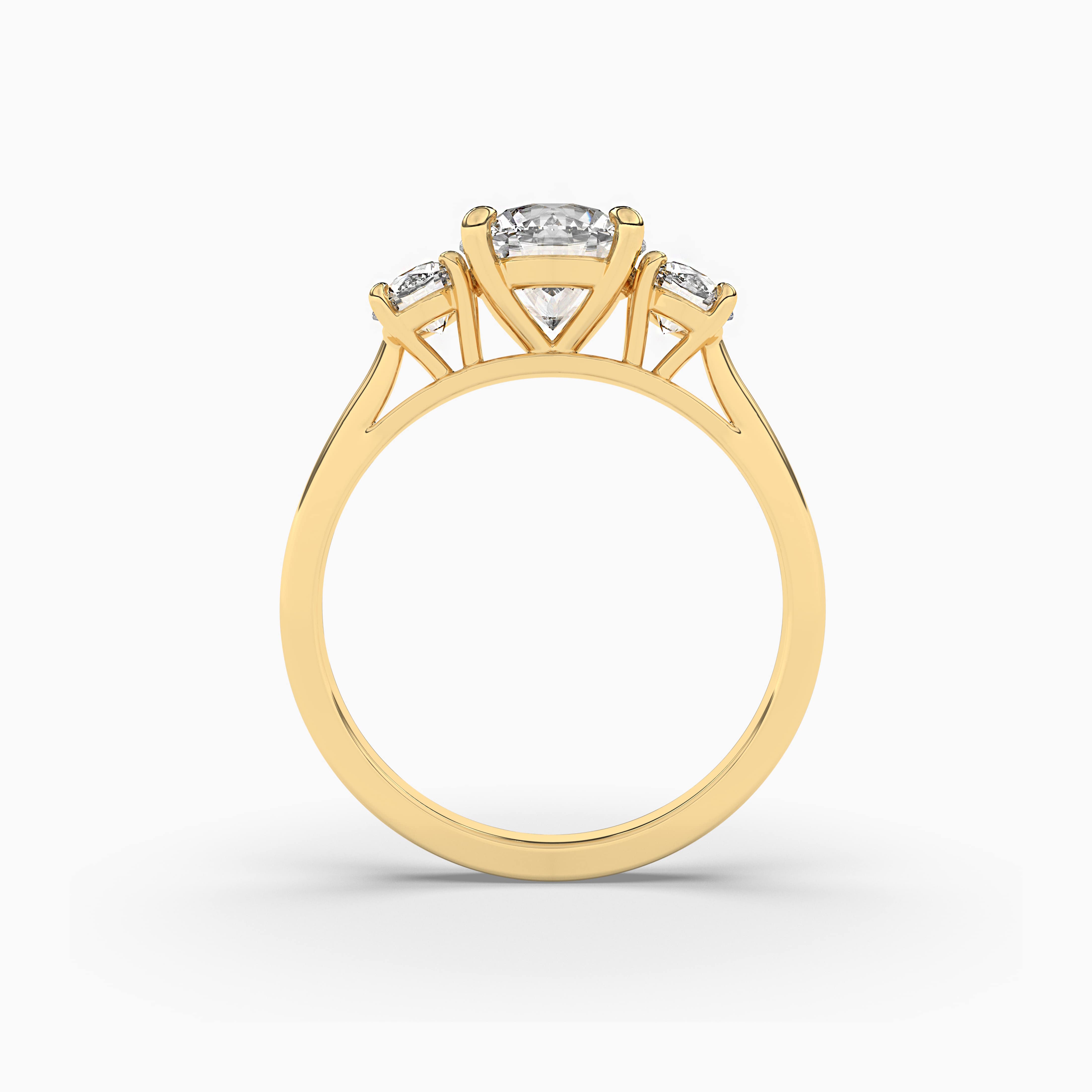 Three Stone Round Engagement Ring