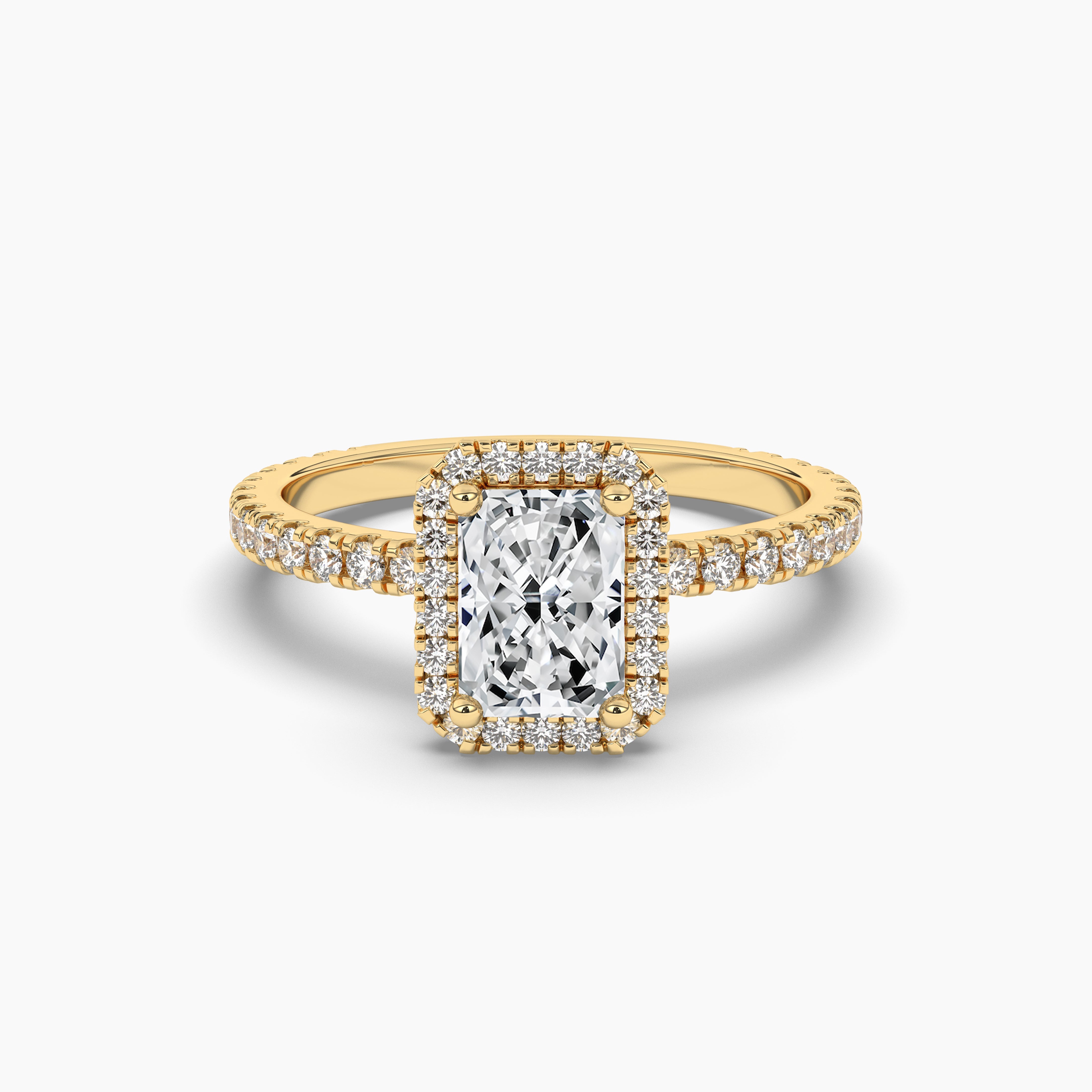Radiant Cut diamond Petite Engagement Ring