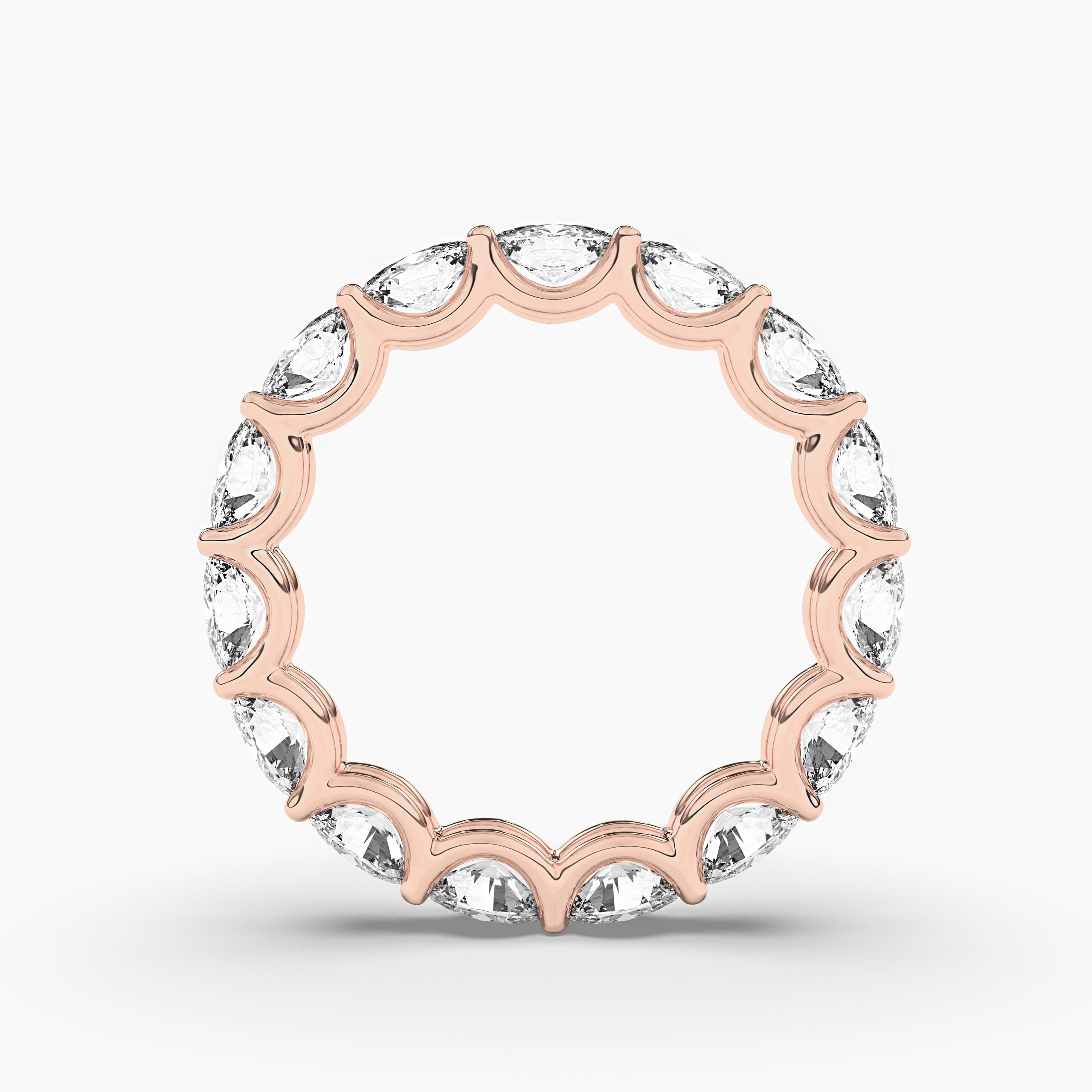  Oval Lab Grown Diamond Eternity Band Rose Gold