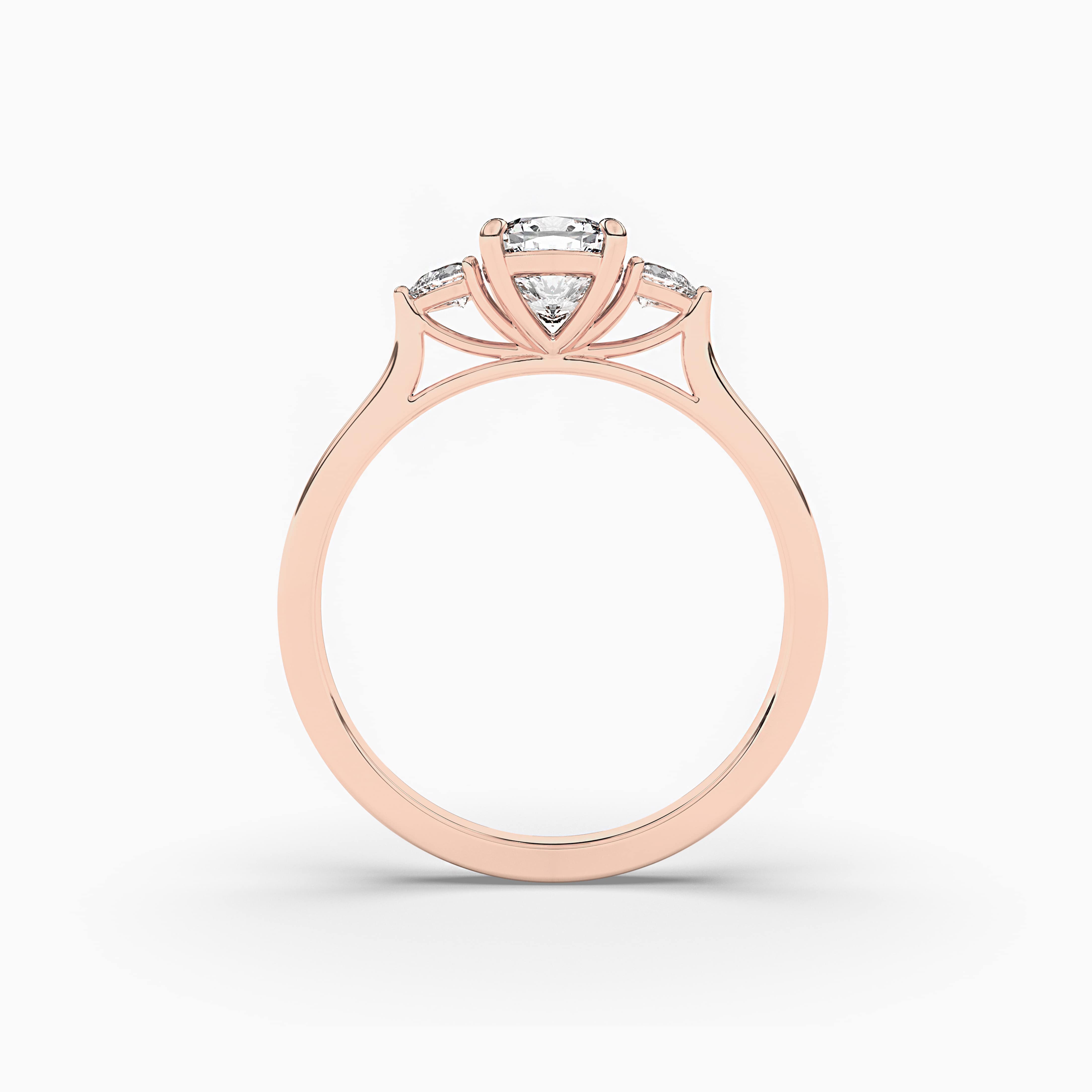 Cushion Cut Halo Ring Solid Rose Gold