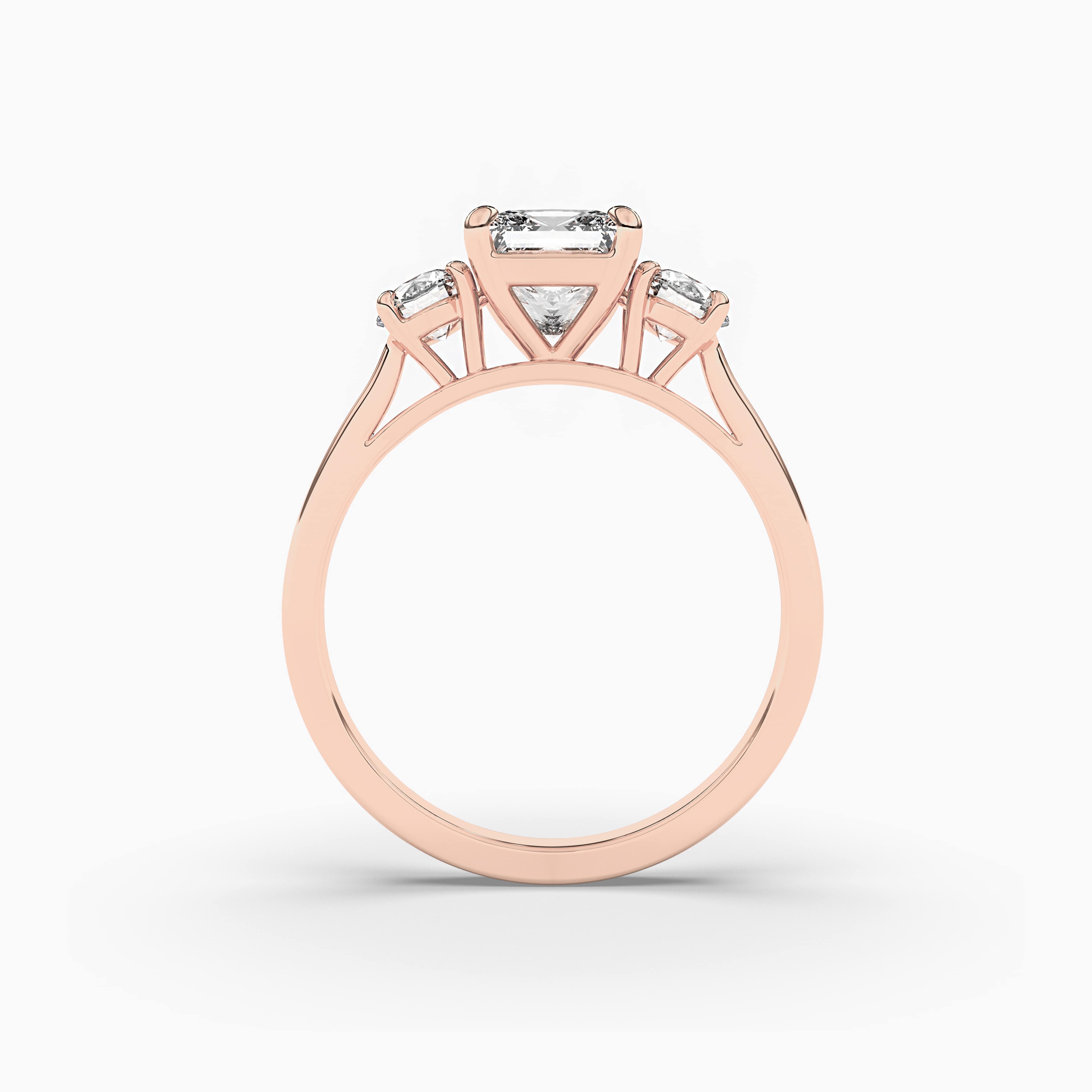 Princess Ring With Rose Gold Engagement Ring