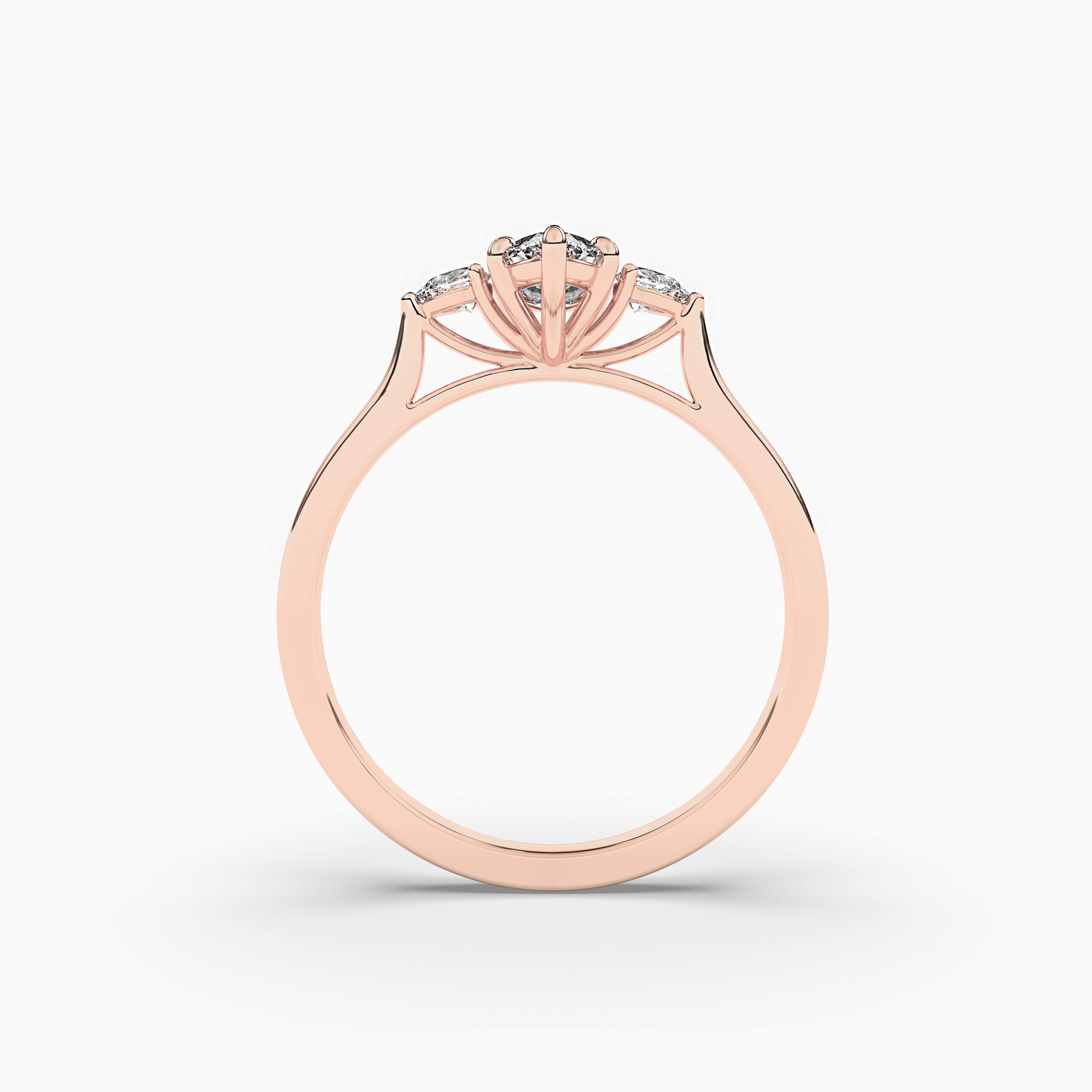 Marquise Cut Solitaire Diamond Rose Gold Ring