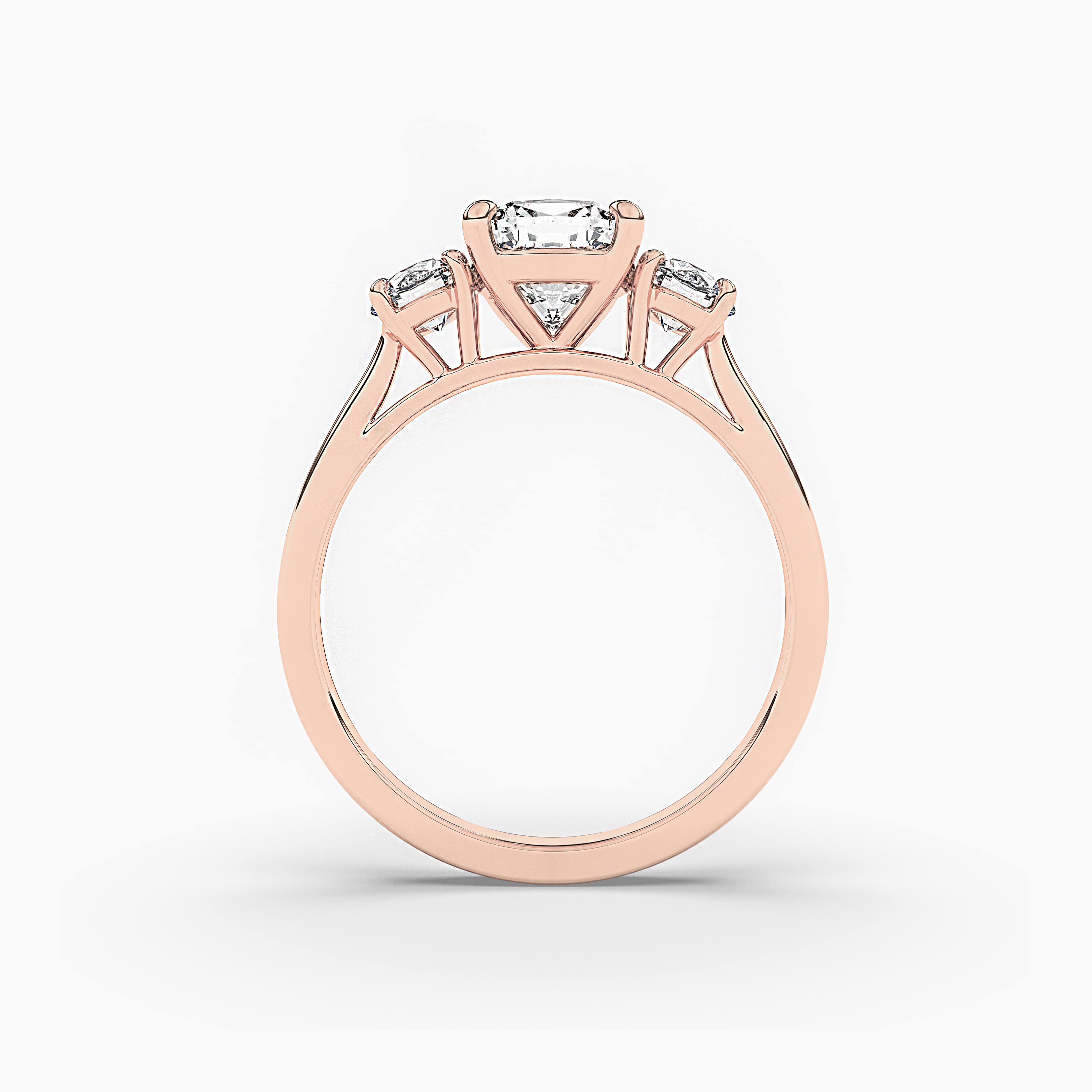 Rose Gold Cushion Diamond Engagement Ring